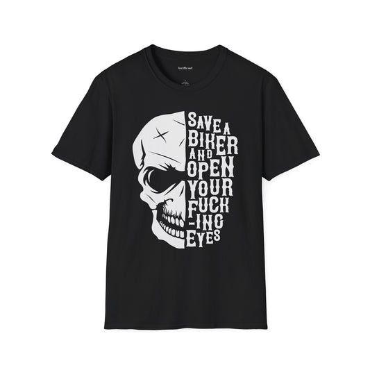 Save a Biker Unisex Softstyle T-Shirt 100% Cotton Graphic