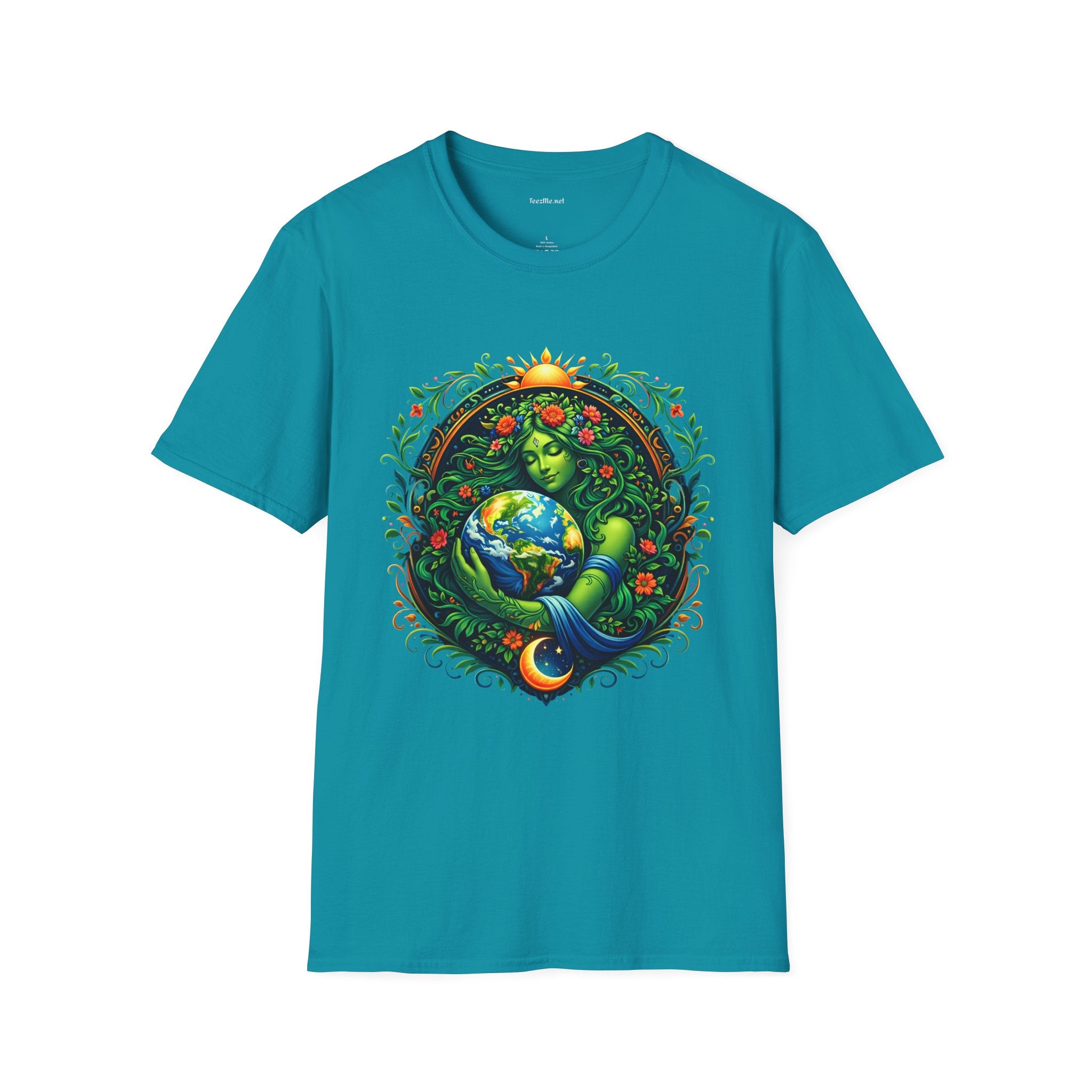 Earth Goddess T-Shirt — Floral Mother Nature Colorful Graphic Tee