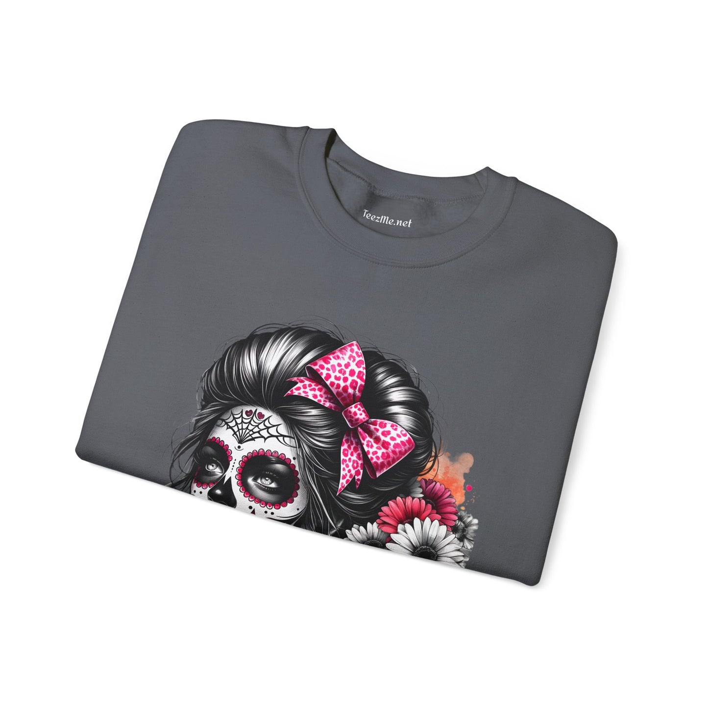 Day of the Dead Woman Sugar Skull Unisex Heavy Blend™ Crewneck Sweatshirt Graphic