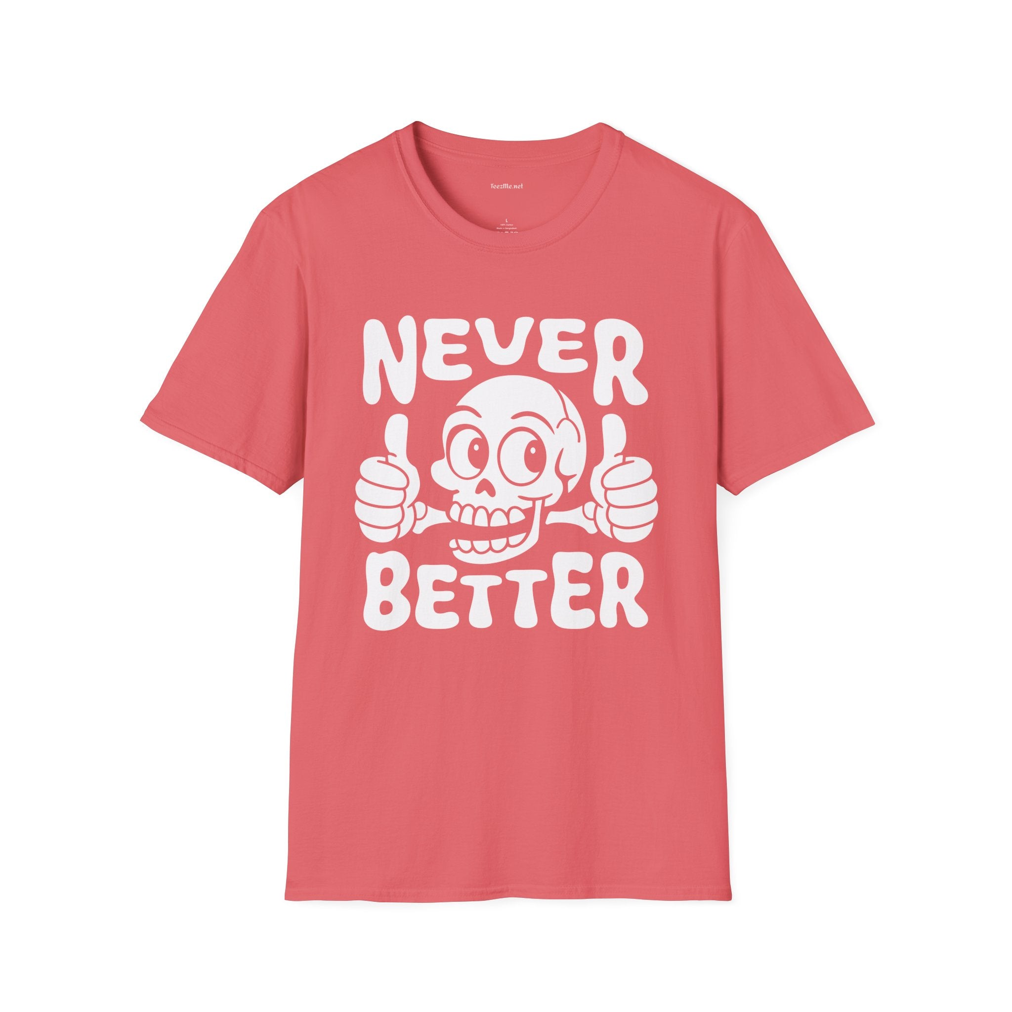 Never Better Skull Tee — Retro Thumbs-Up Graphic T-Shirt