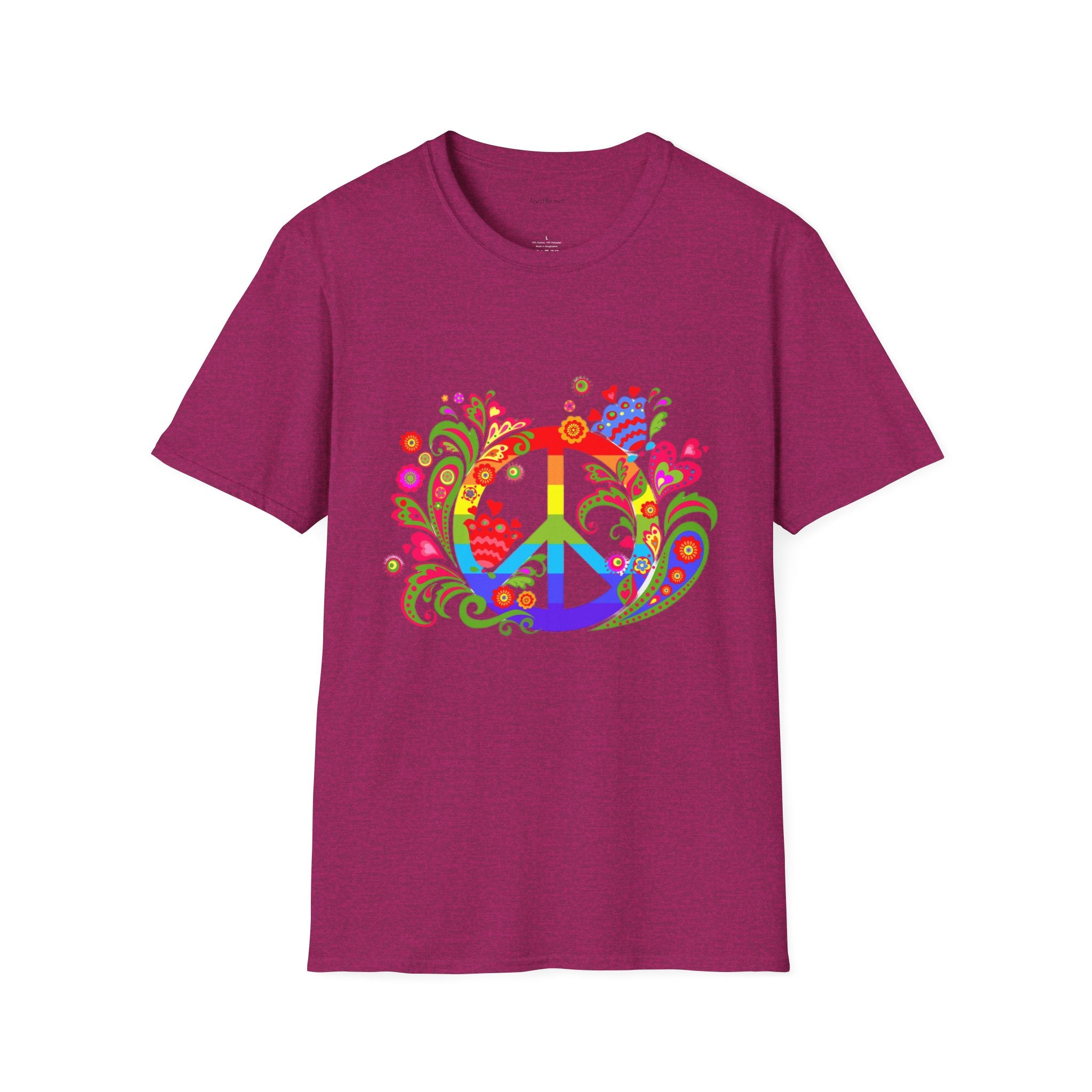 Peace sign illustration - Unisex Softstyle T-Shirt 100% Cotton Graphic