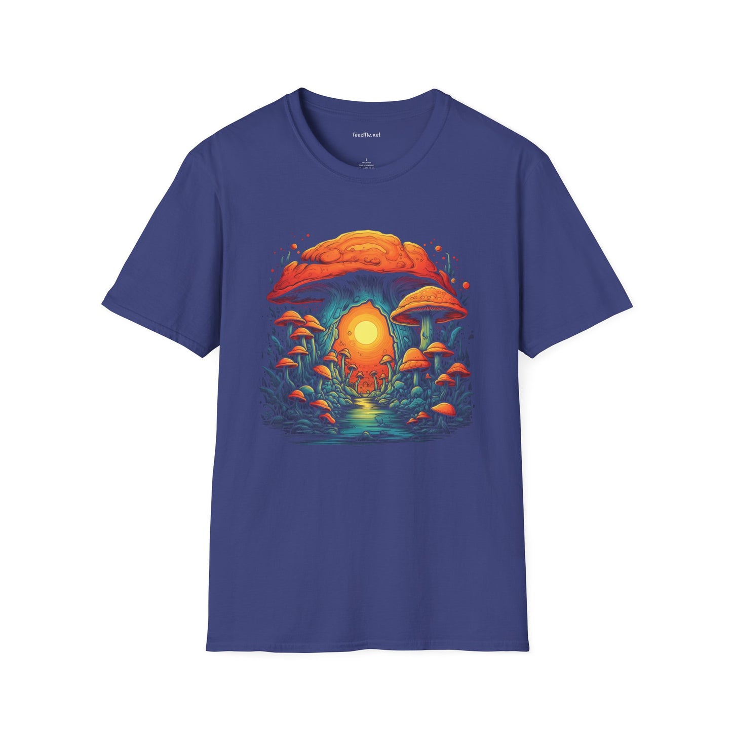 BOHO Psych Mushroom Unisex Softstyle T-Shirt 100% Cotton Graphic
