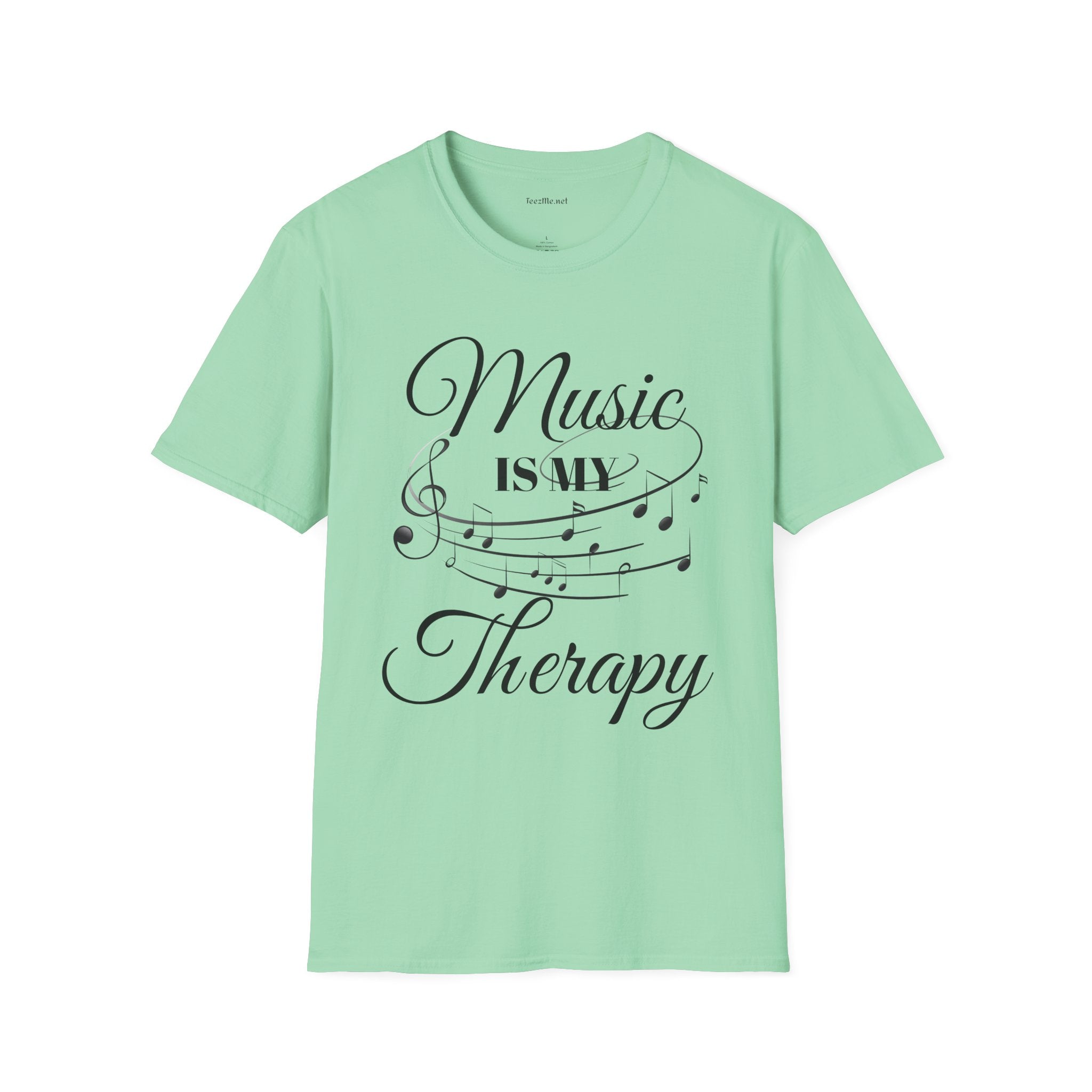 Music is my Therapy Unisex Softstyle T-Shirt 100% Cotton Graphic