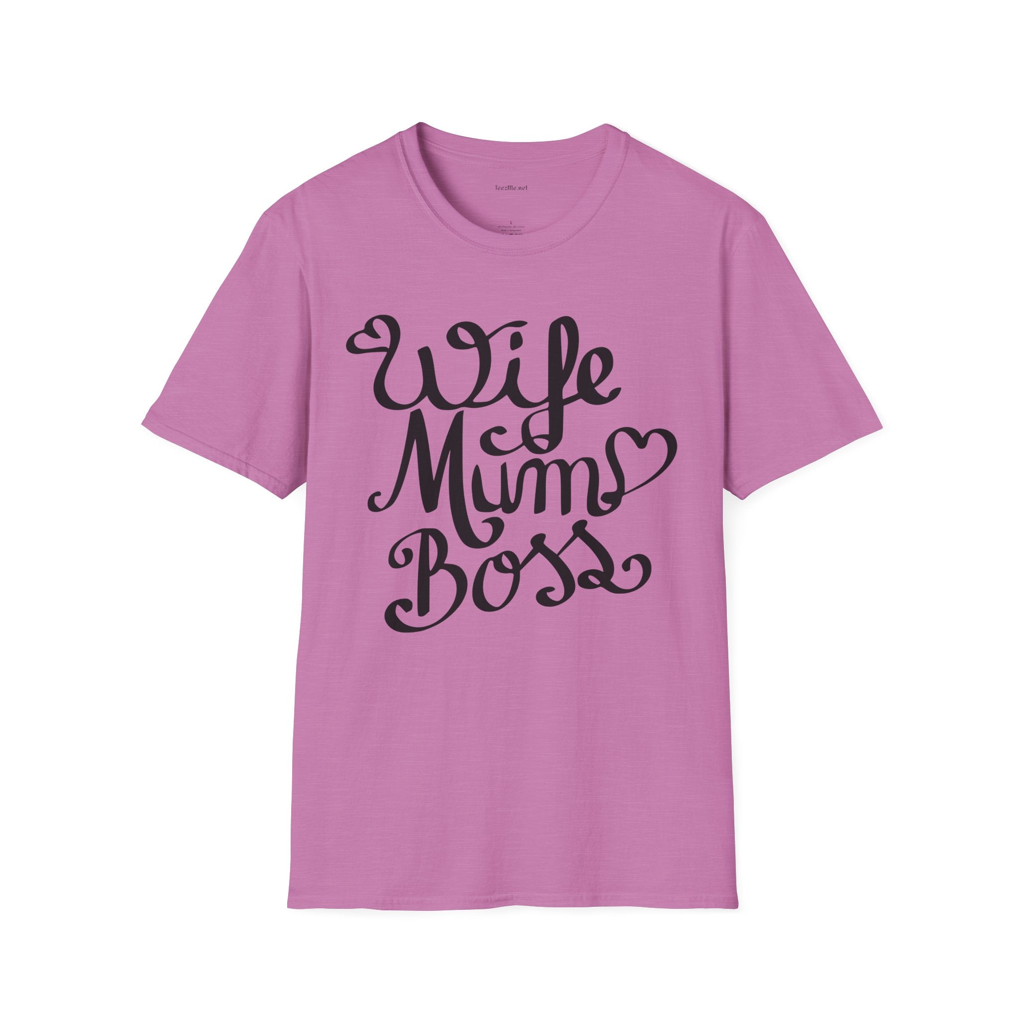 Wife Mum Boss - Unisex Softstyle T-Shirt 100% Cotton Graphic