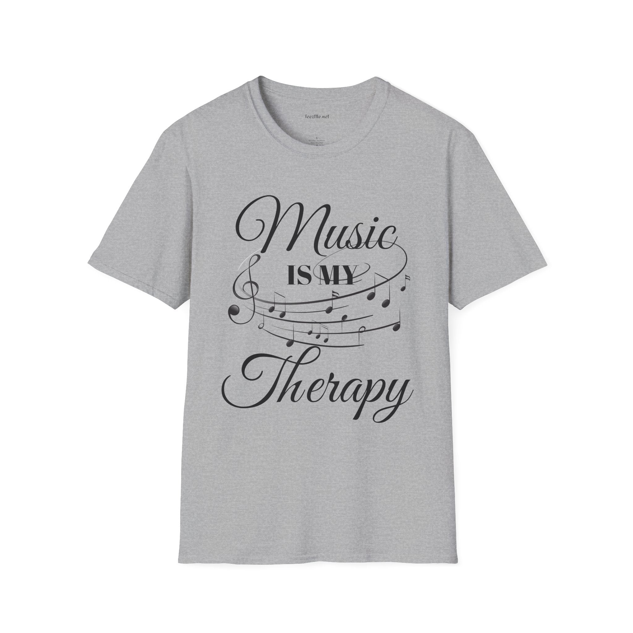 Music is my Therapy Unisex Softstyle T-Shirt 100% Cotton Graphic