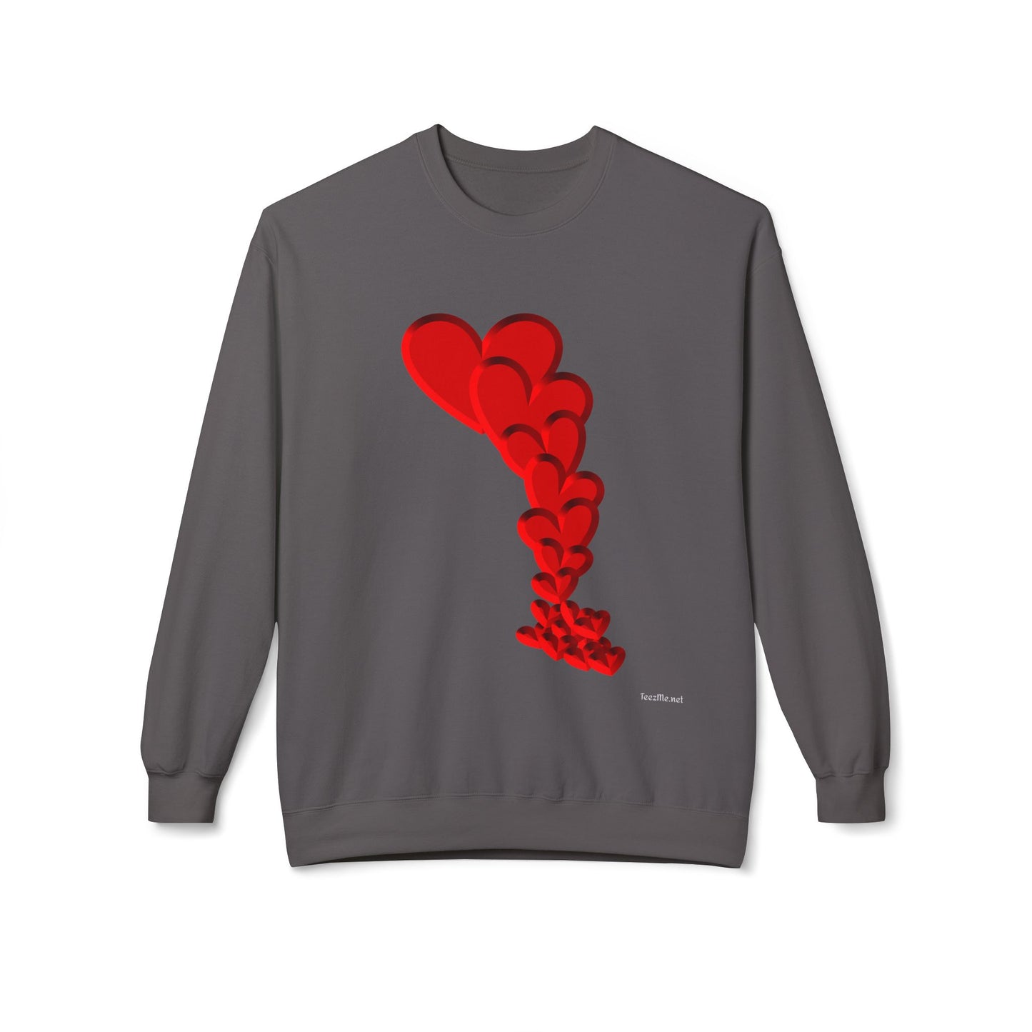 Falling Hearts - Unisex Midweight Softstyle Fleece Crewneck Sweatshirt