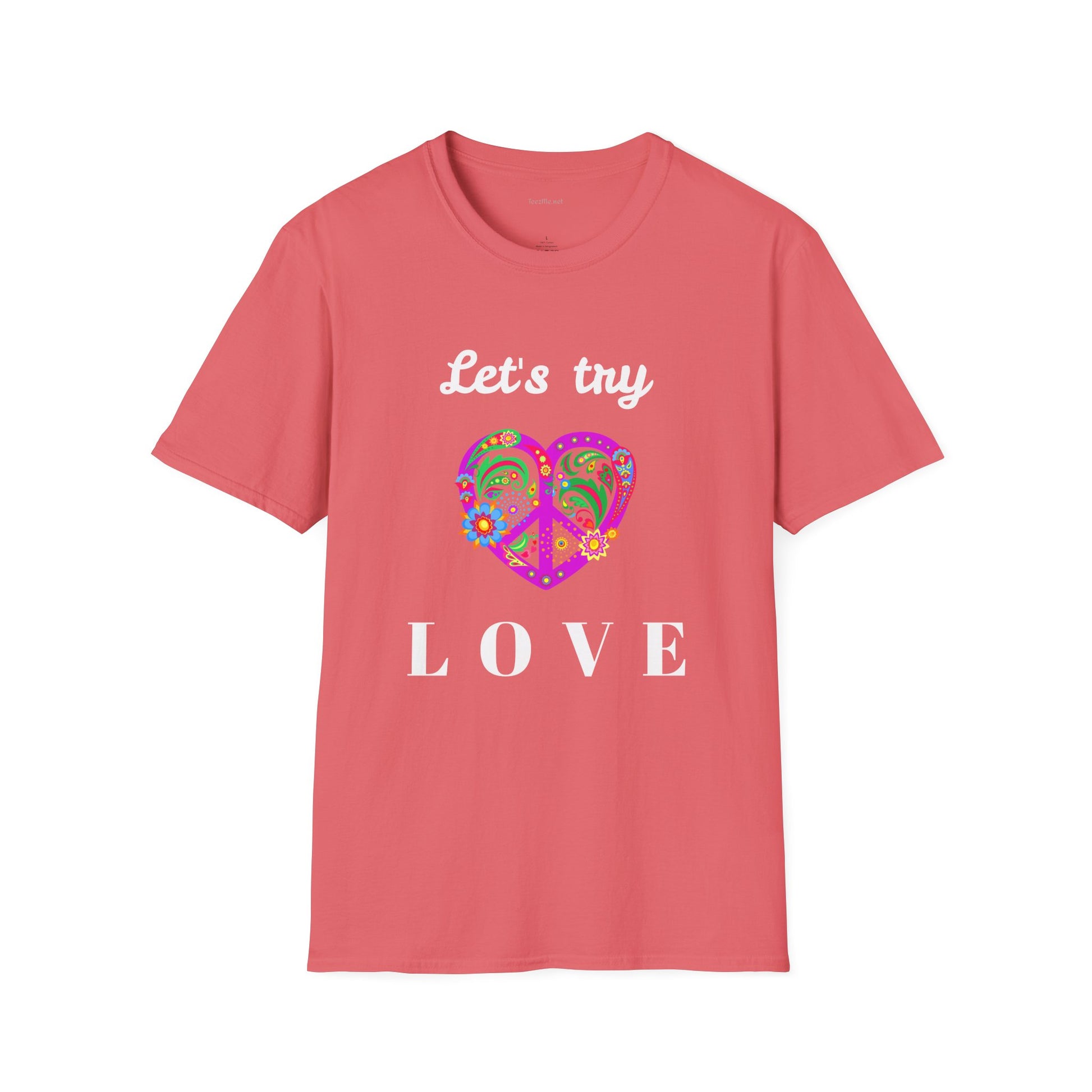 Let's Try Love - Unisex Softstyle T-Shirt 100% Cotton Graphic
