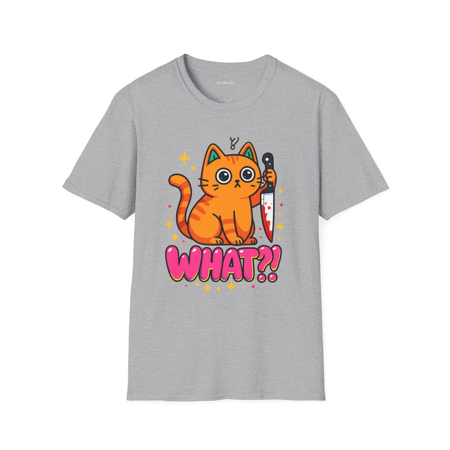 What? Murderous Cat Unisex Softstyle T-Shirt 100% Cotton