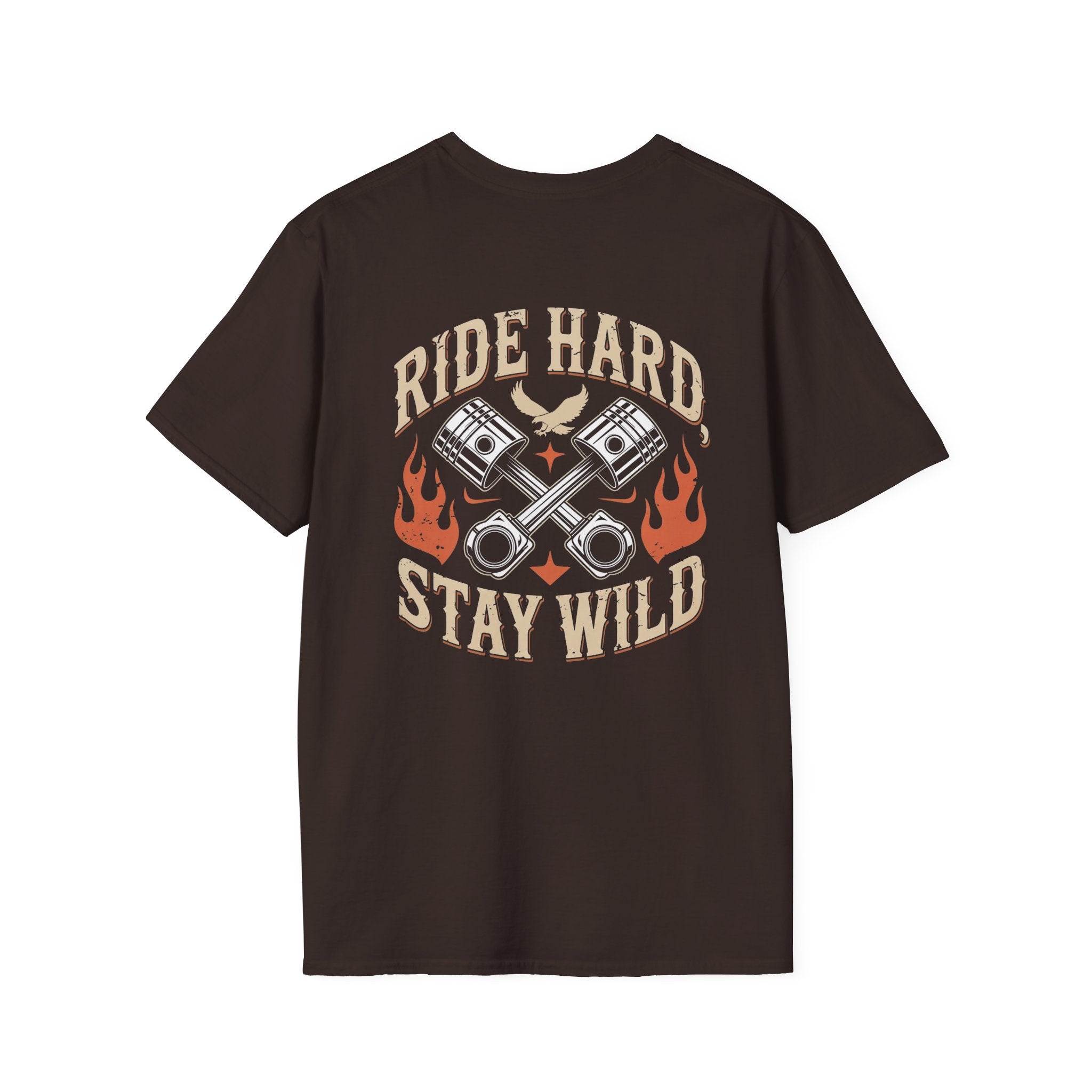 Ride Hard Stay Wild (printed on back) Unisex SoftStyle T-Shirt 100% Cotton Graphic