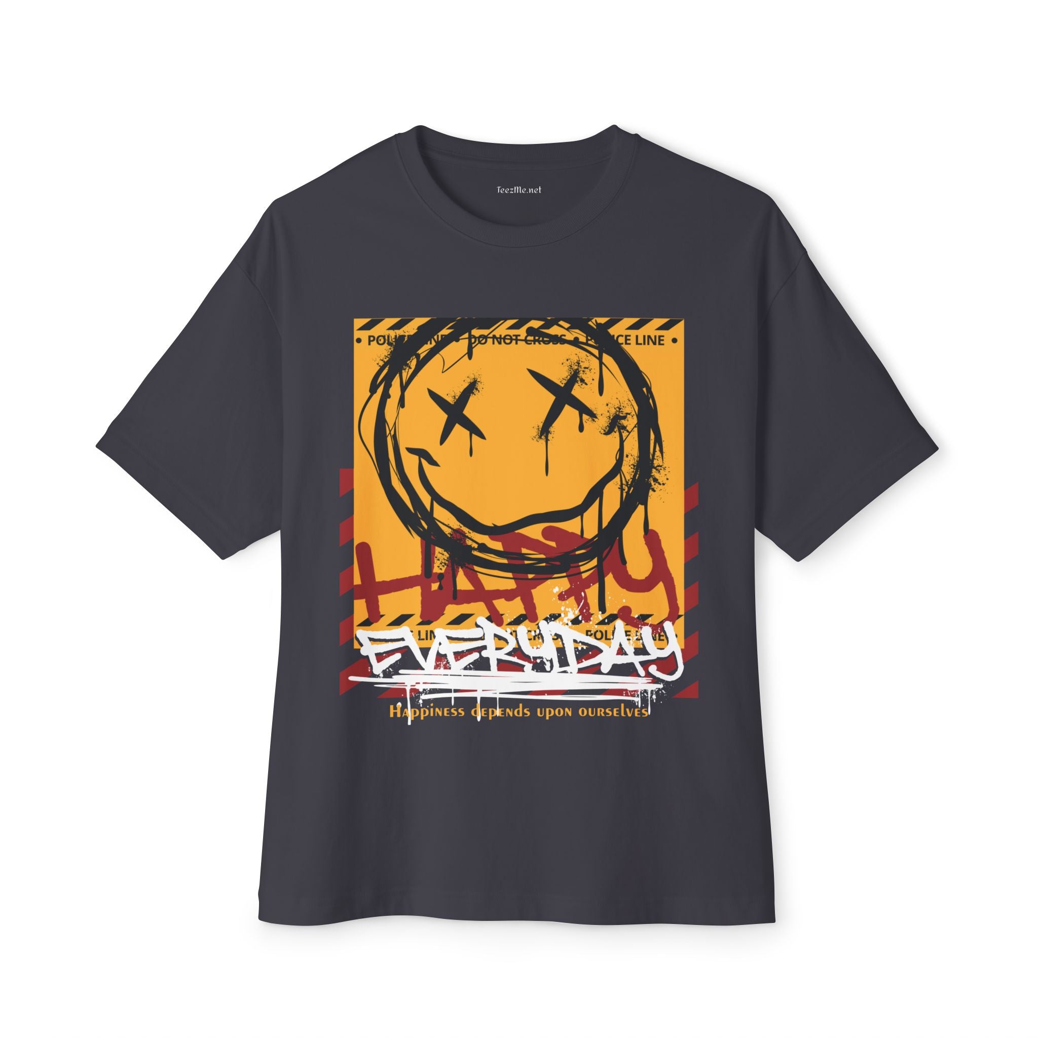 Happy Face Grunge - Unisex Oversized Tee