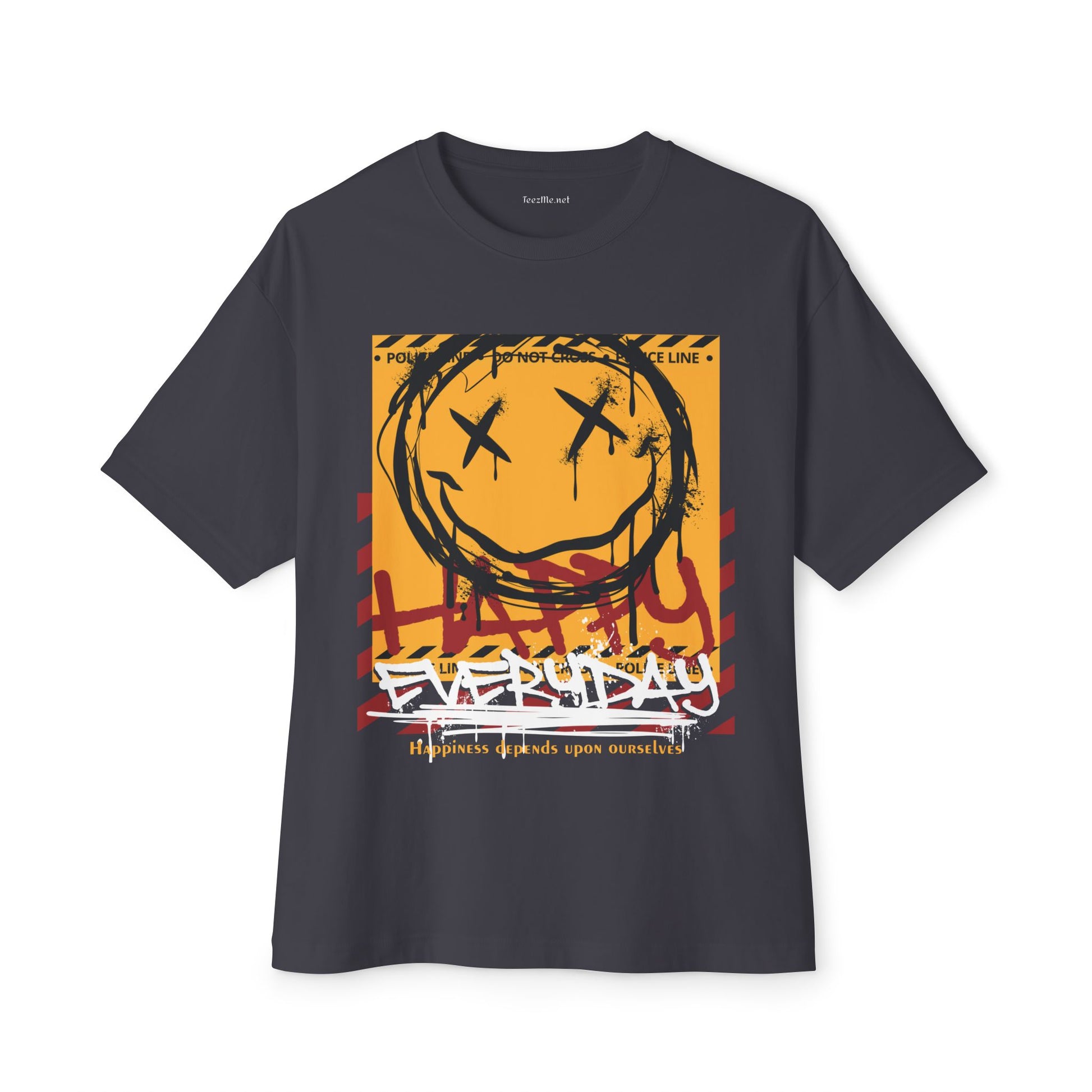 Happy Face Grunge - Unisex Oversized Tee