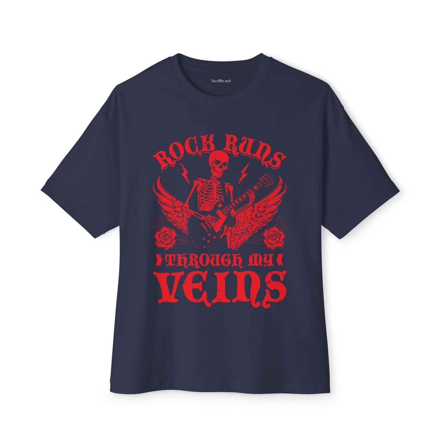 Rock Runs Through My Veins Unisex Oversized Boxy Tee