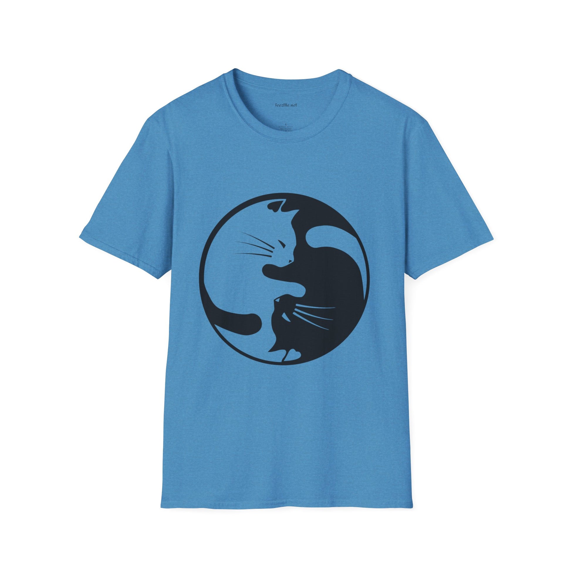 Yin Yang Cat3 Unisex Soft T-Shirt 100% Cotton Graphic