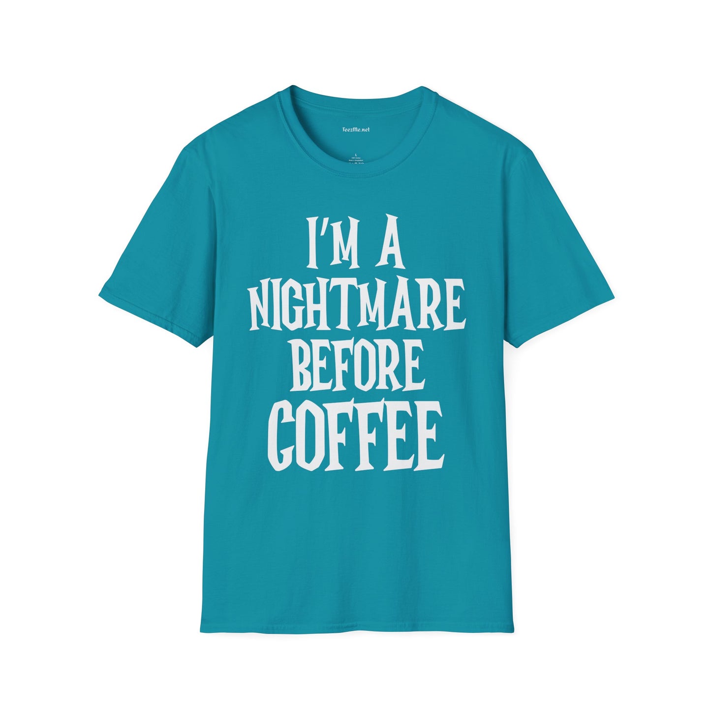 I'm a Nightmare Before Coffee Unisex Softstyle T-Shirt 100% Cotton Graphic
