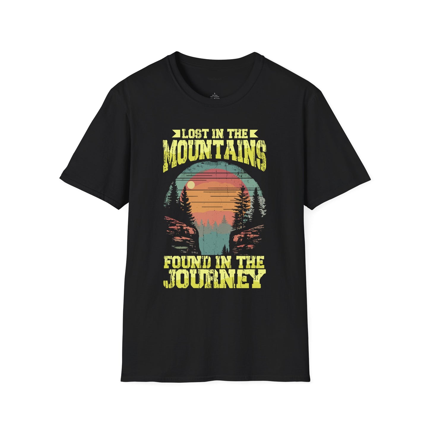 Lost in the Mountain - Unisex Softstyle T-Shirt 100% Cotton Graphic