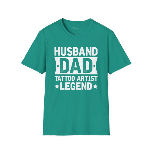 Husband DAD Tattoo Artist Unisex Soft Style T-Shirt 100% Cotton Graphic
