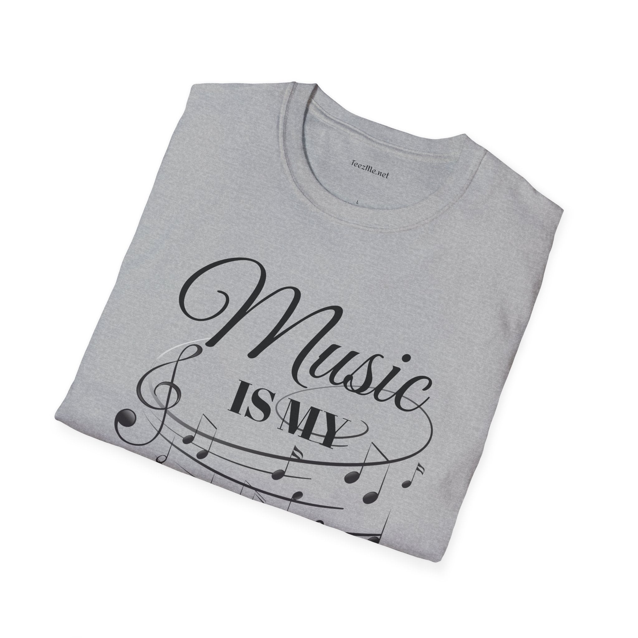 Music is my Therapy Unisex Softstyle T-Shirt 100% Cotton Graphic
