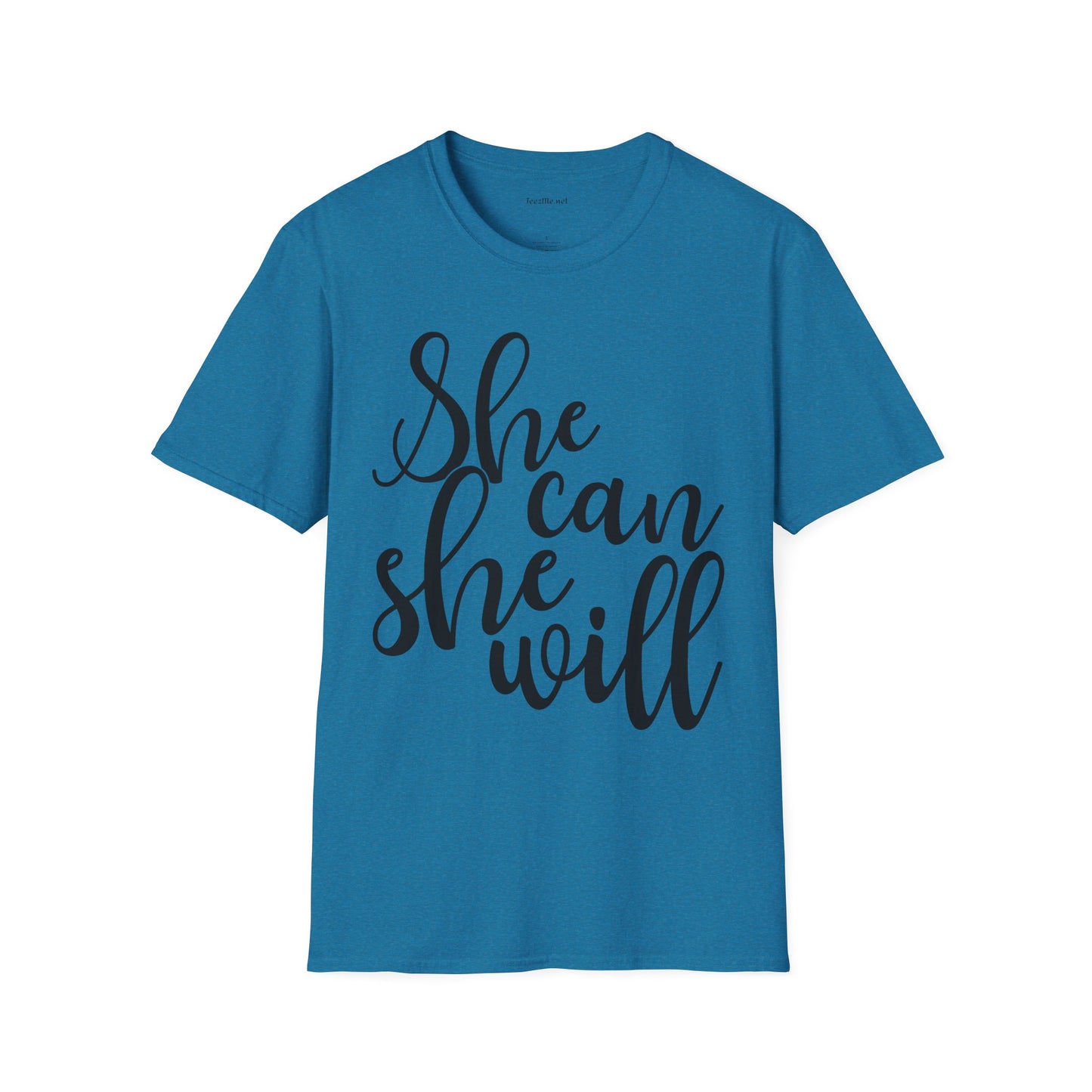 She Can She Will 01 Unisex Soft Style T-Shirt 100% Cotton Graphic