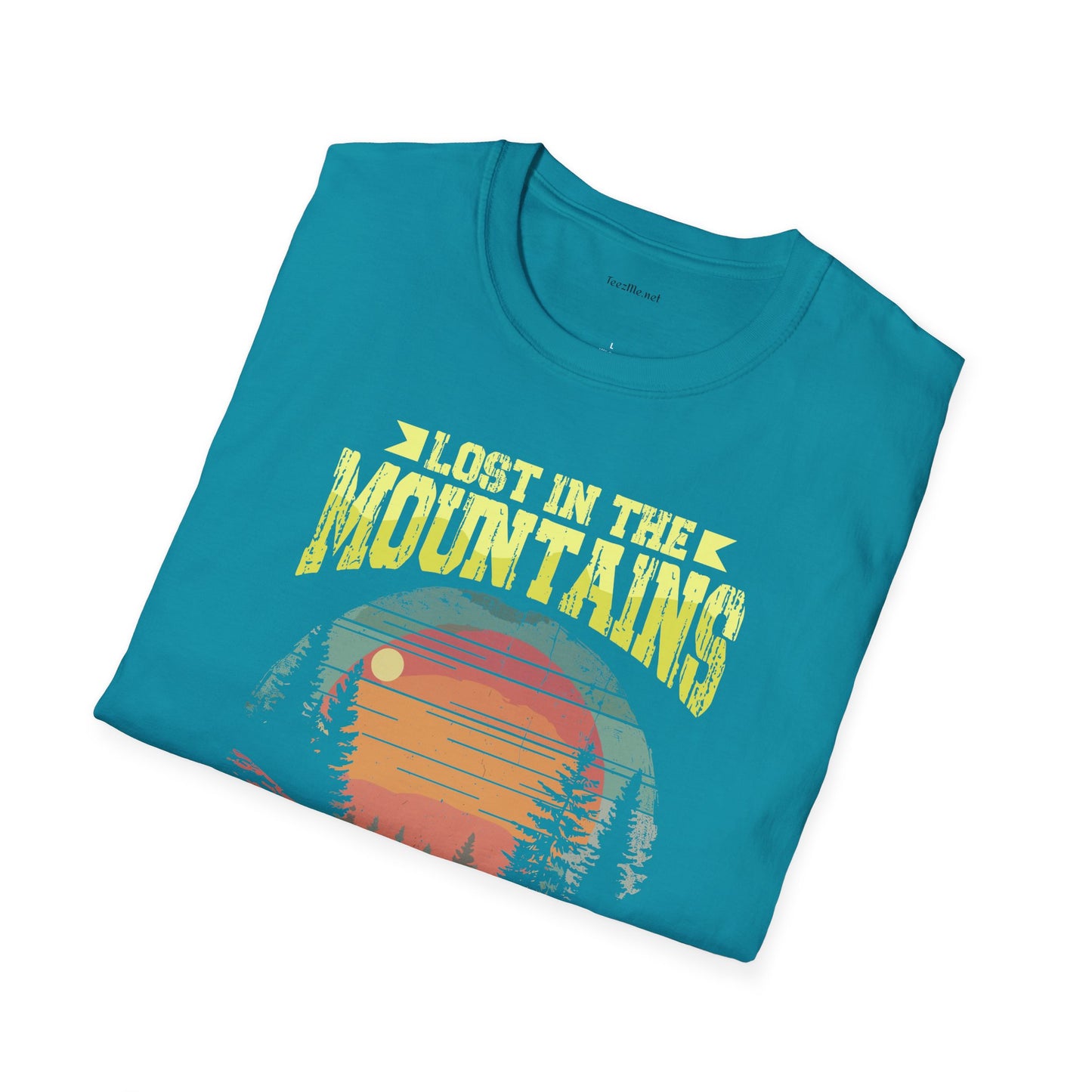 Lost in the Mountain - Unisex Softstyle T-Shirt 100% Cotton Graphic