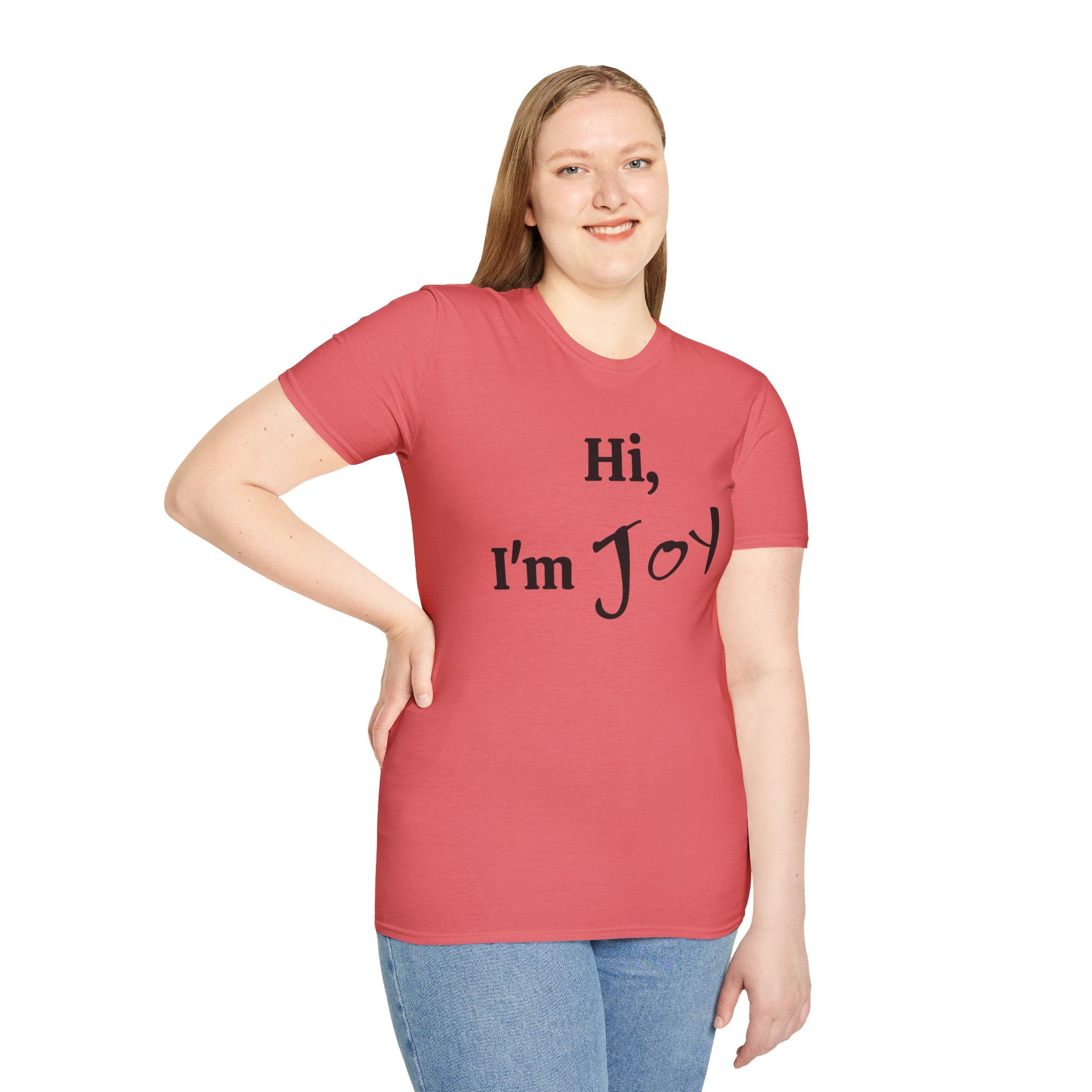 Hi, I'm Joy - Unisex Softstyle T-Shirt 100% Cotton Graphic