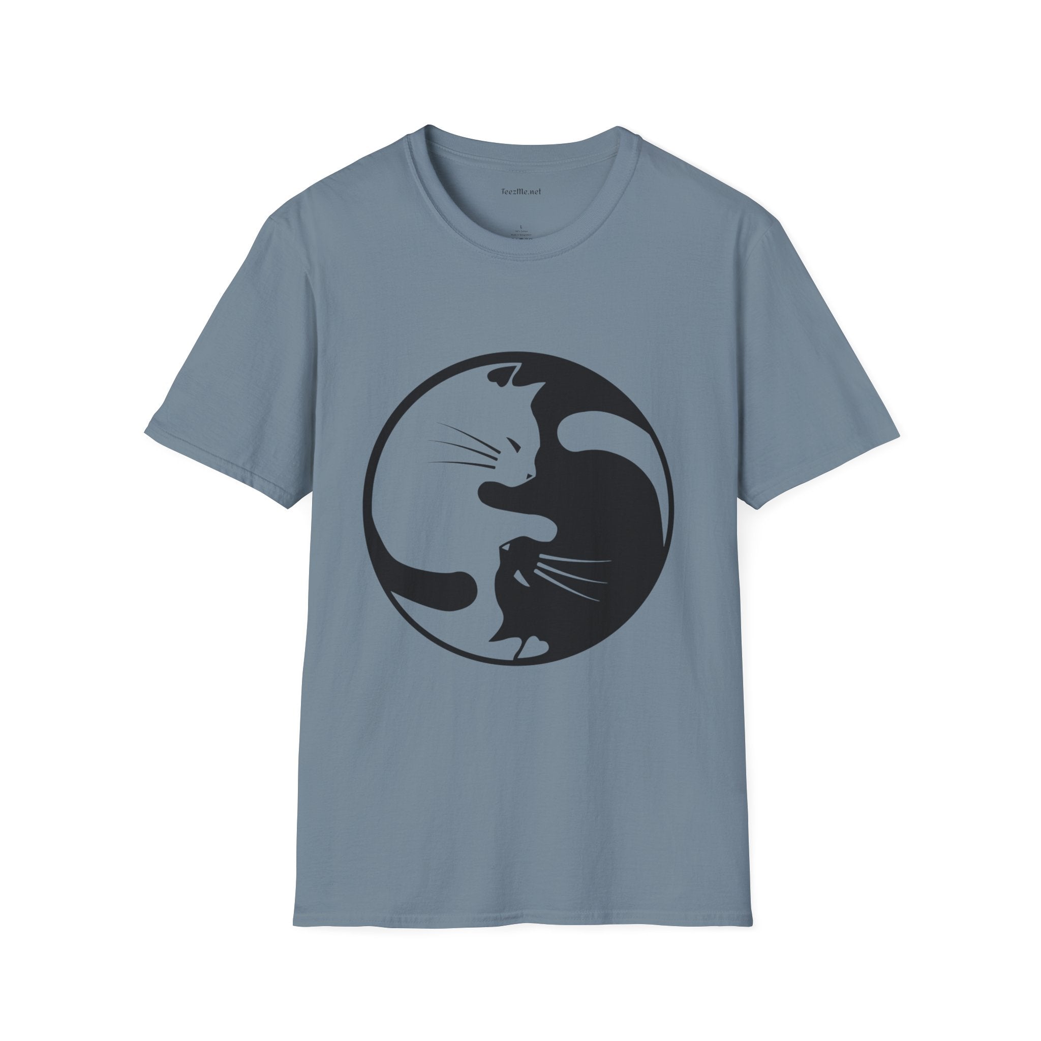 Yin Yang Cat3 Unisex Soft T-Shirt 100% Cotton Graphic