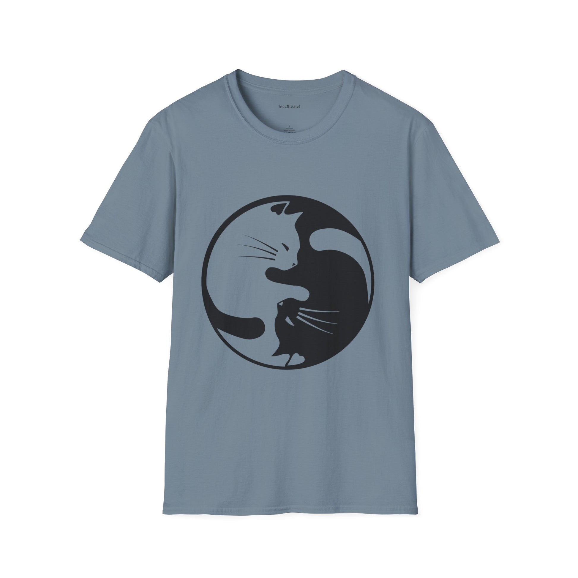 Yin Yang Cat3 Unisex Soft T-Shirt 100% Cotton Graphic
