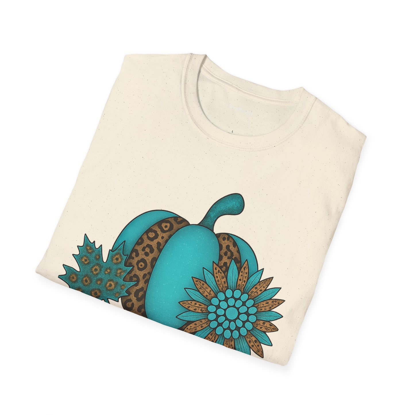 Turquoise Pumpkin Unisex Softstyle T-Shirt 100% Cotton