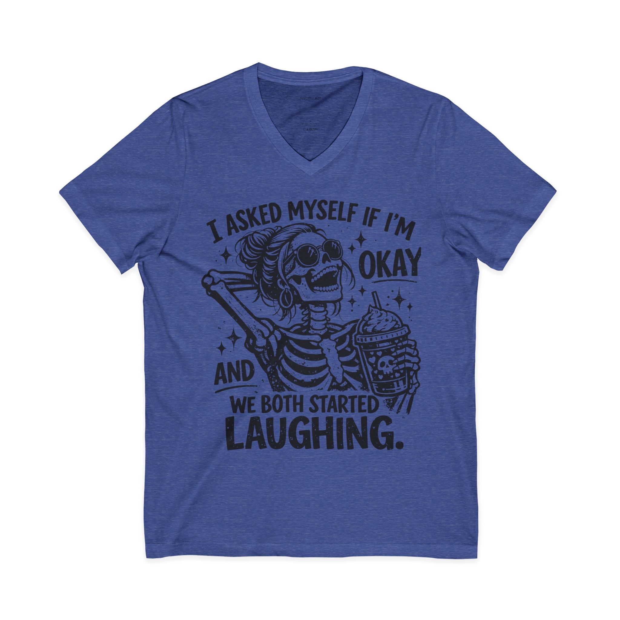 I Asked Myself If 03 Unisex Jersey Short Sleeve V-Neck Tee