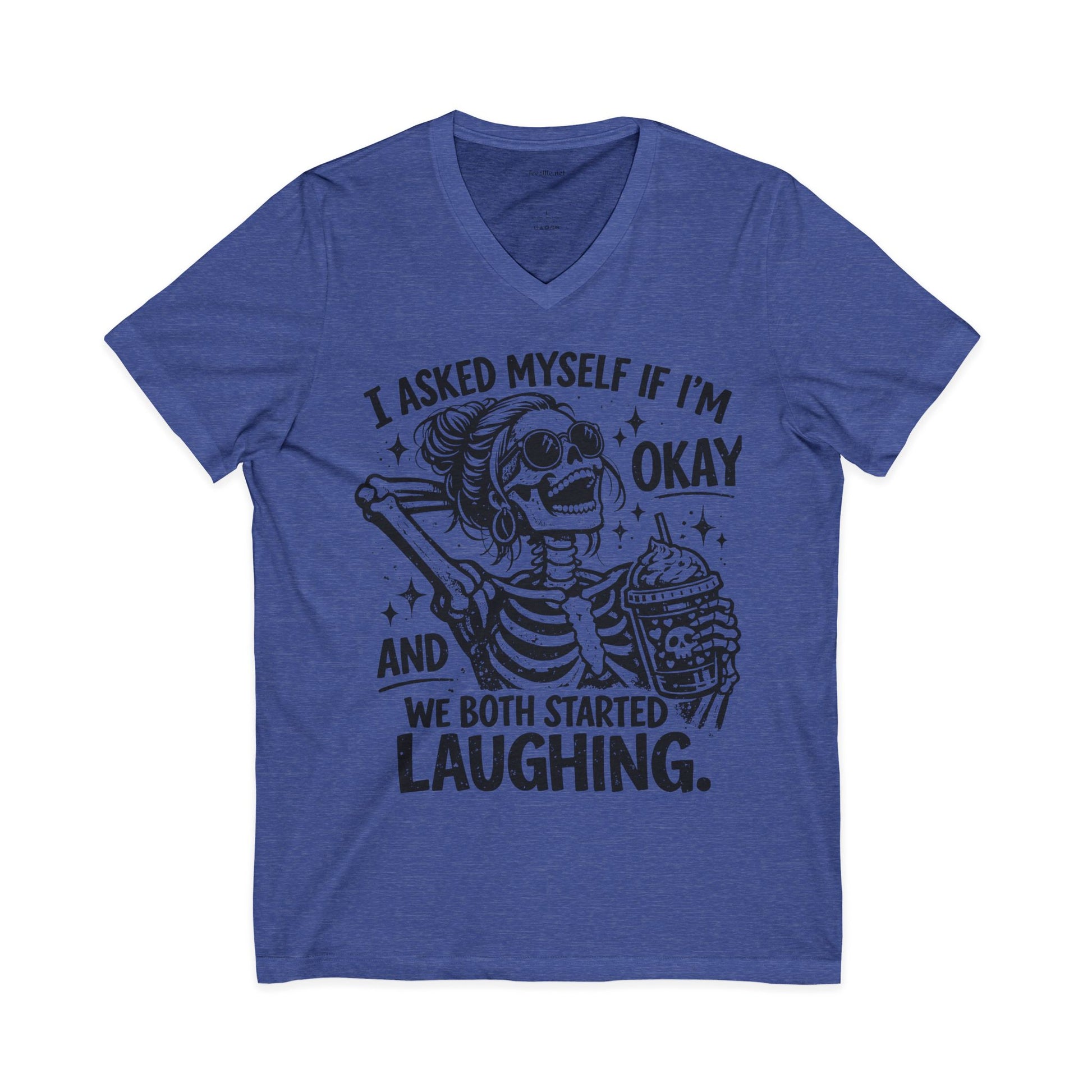 I Asked Myself If 03 Unisex Jersey Short Sleeve V-Neck Tee