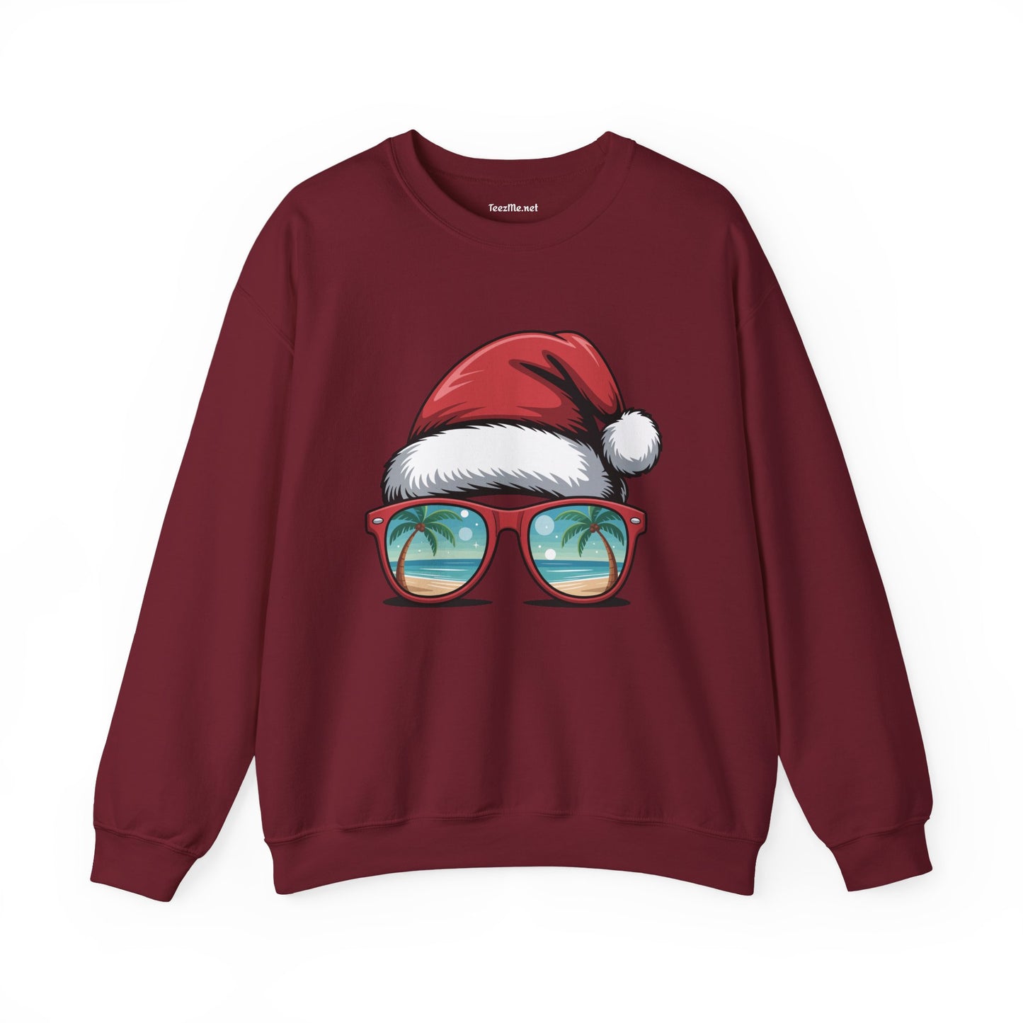 Santa Beach Hat Unisex Heavy Blend™ Crewneck Sweatshirt