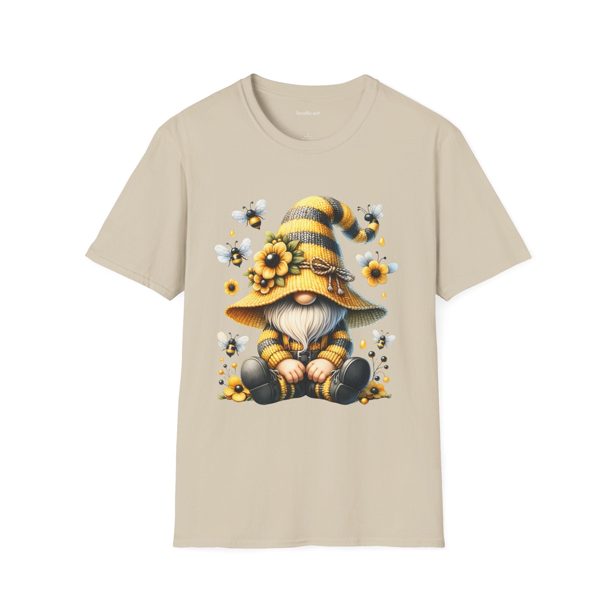 Honey Bee Gnome 41 Unisex Soft Style T-Shirt 100% Cotton Graphic