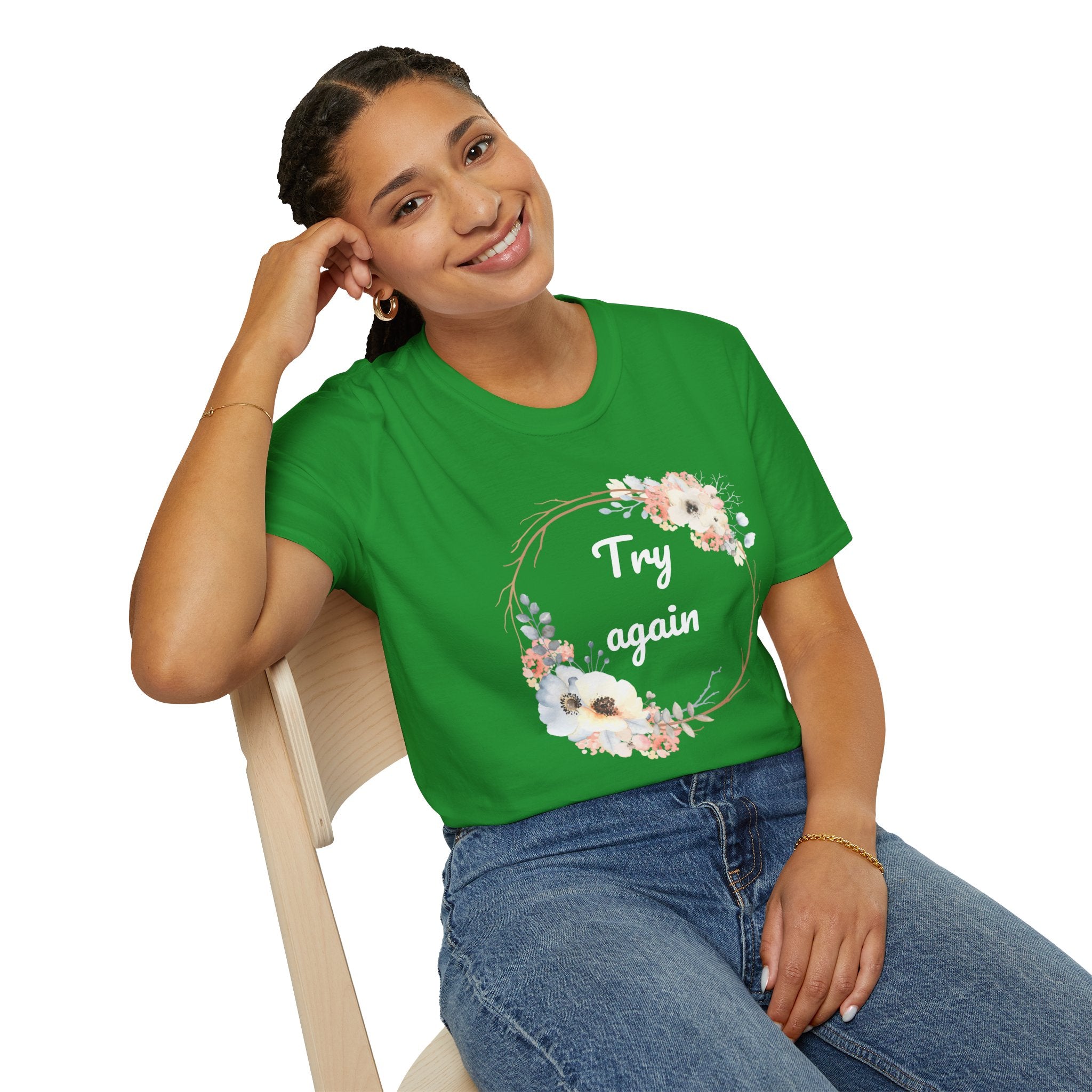 Try again - Unisex Softstyle T-Shirt 100% Cotton Graphic