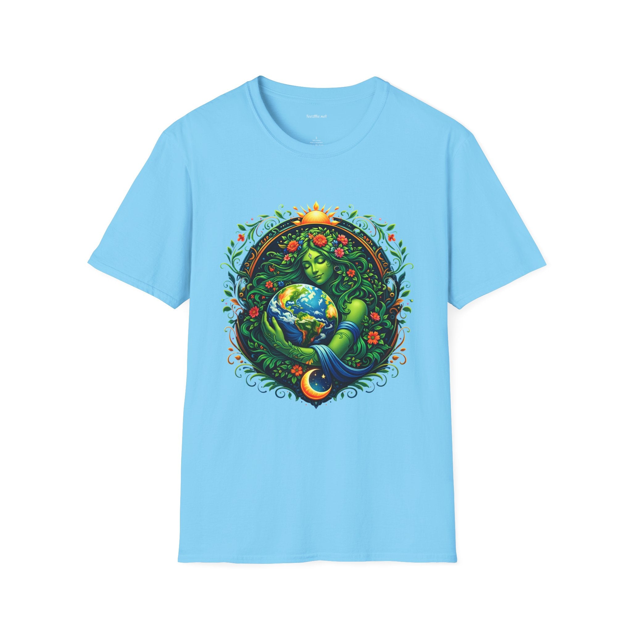 Earth Goddess T-Shirt — Floral Mother Nature Colorful Graphic Tee