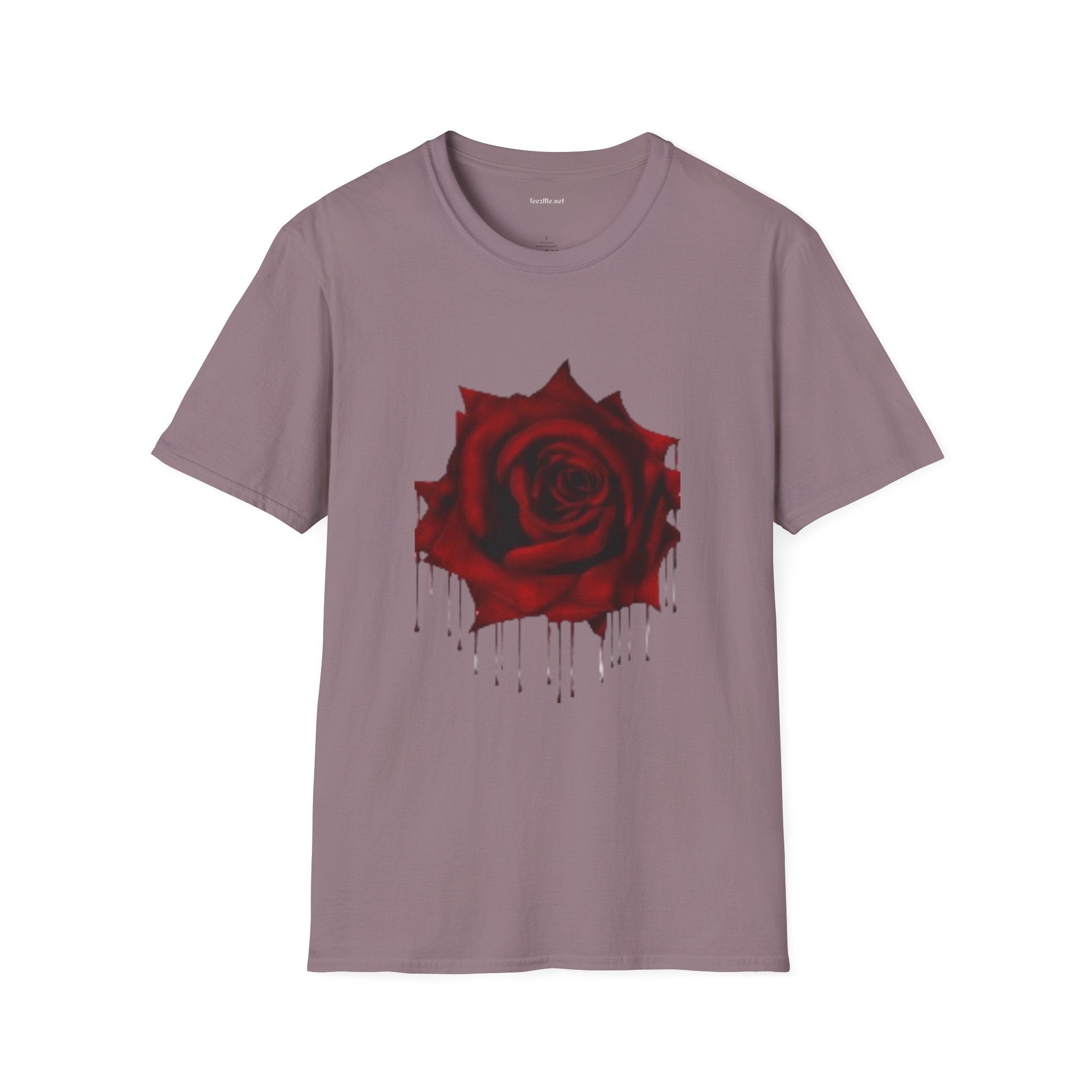 Bleeding Rose Illustration - Unisex Softstyle T-Shirt 100% Cotton Graphic