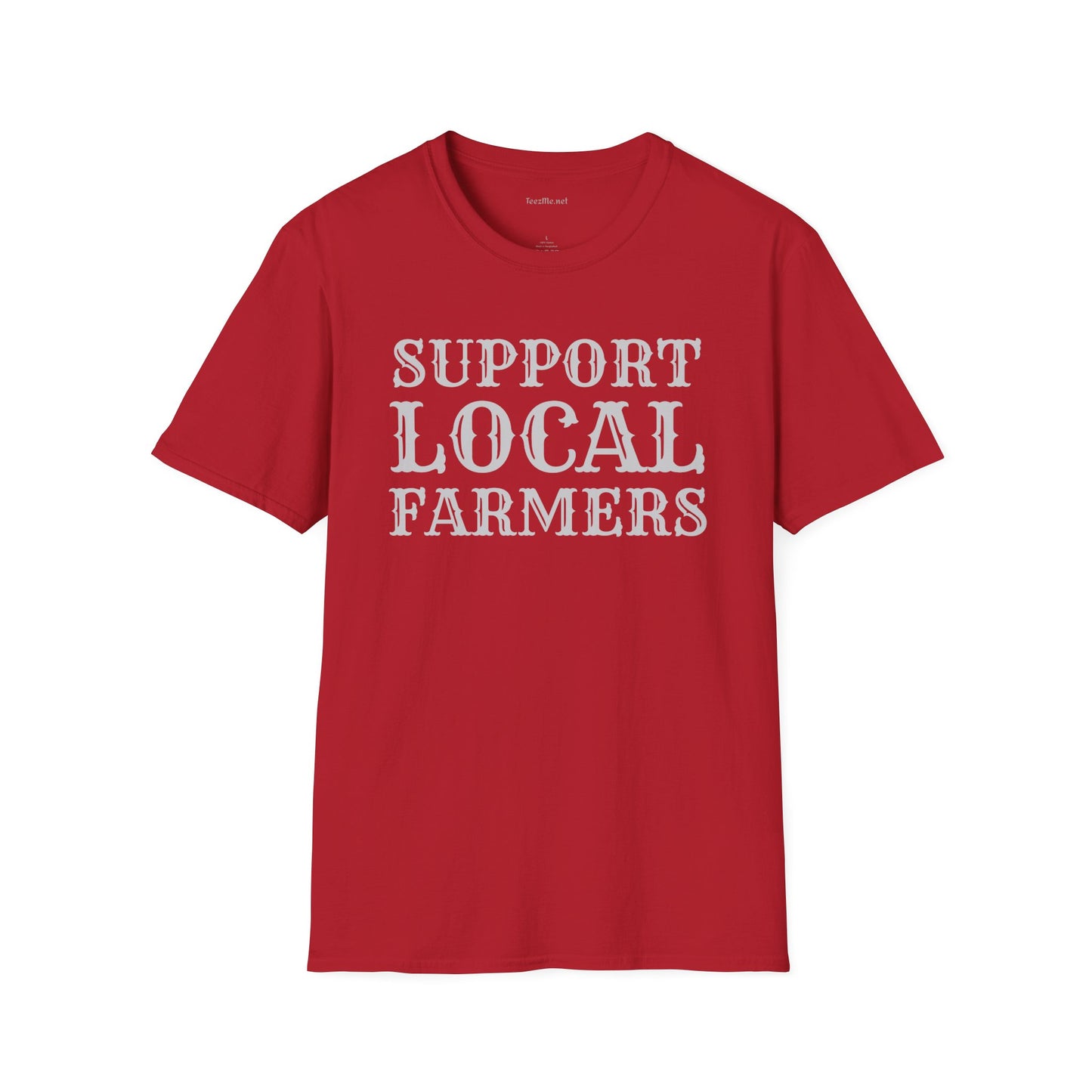 Support Local Farmers 02 Unisex Softstyle T-Shirt 100% Cotton