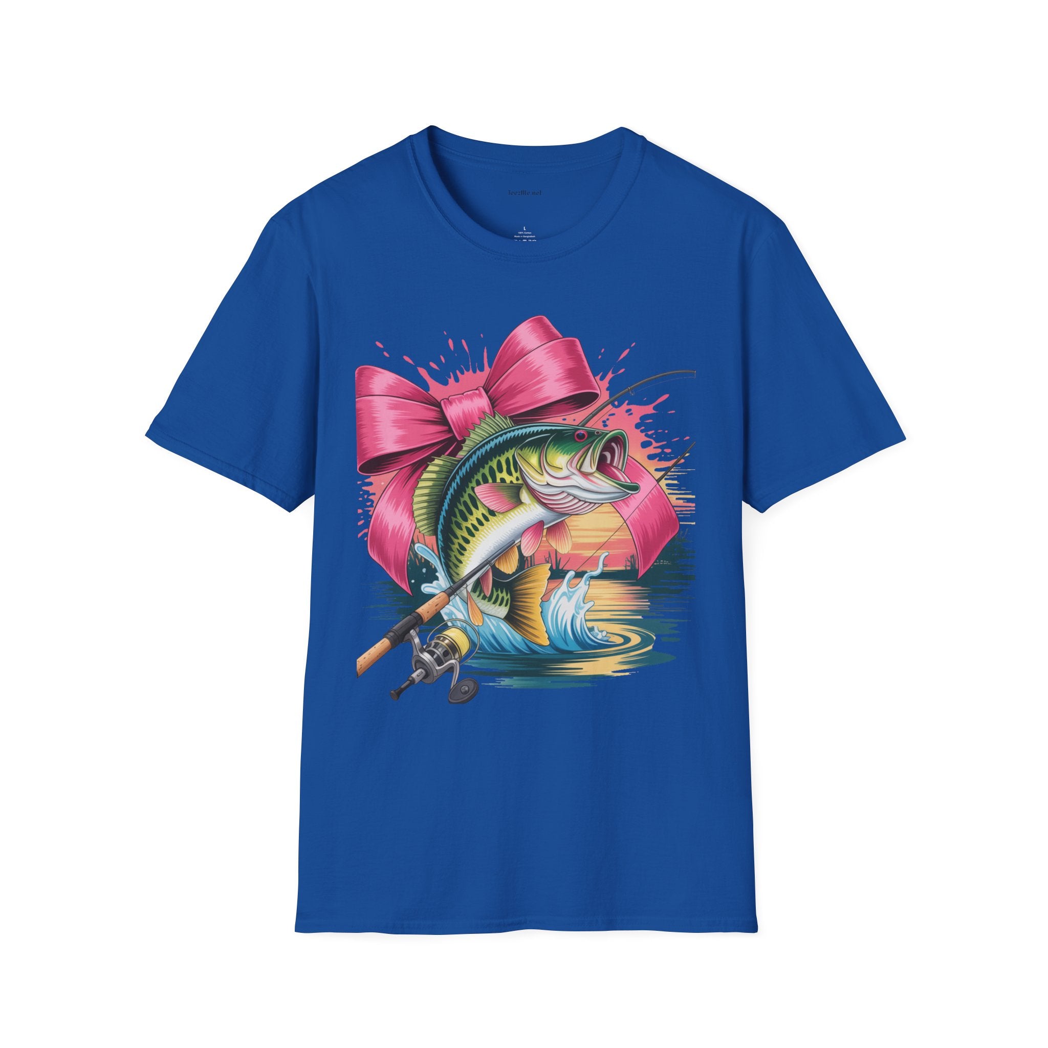 Fishing Girl - Unisex Softstyle T-Shirt 100% Cotton Graphic