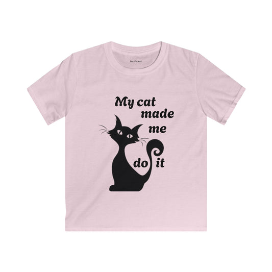 My cat made me do it - Unisex Softstyle T-Shirt 100% Cotton Graphic Petite Adult