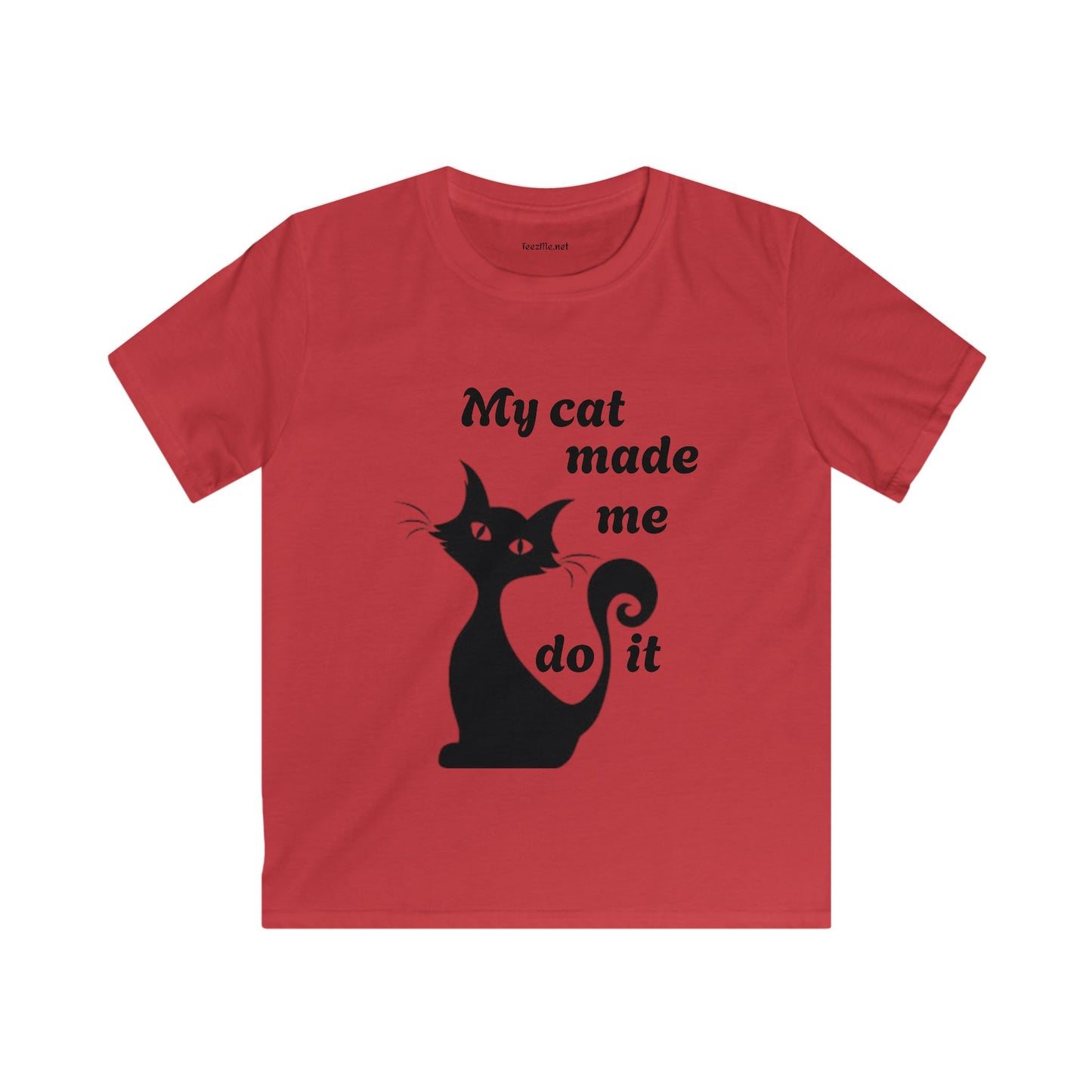 My cat made me do it - Unisex Softstyle T-Shirt 100% Cotton Graphic Petite Adult