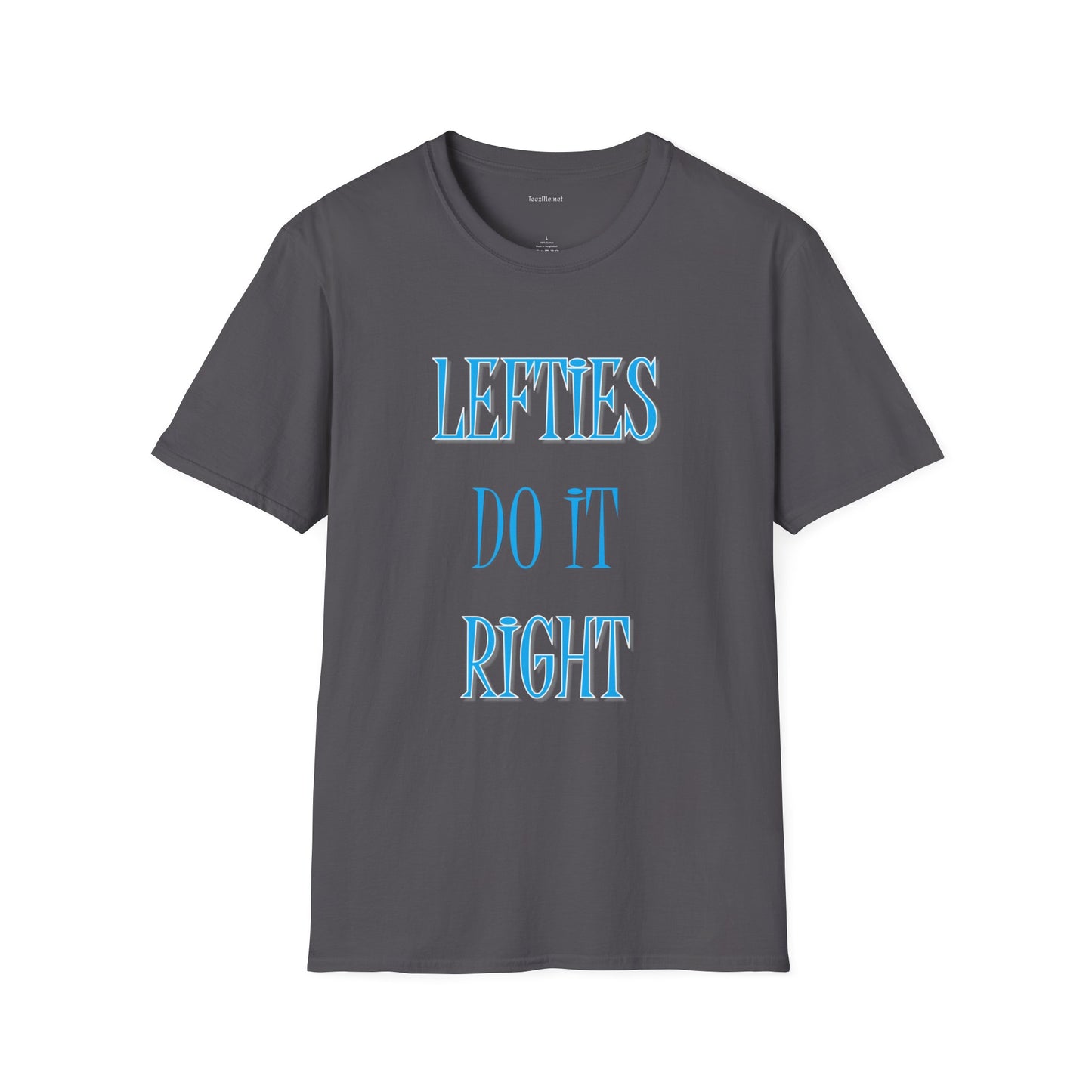 Lefties do it Right (blue) - Unisex Softstyle T-Shirt 100% Cotton Graphic