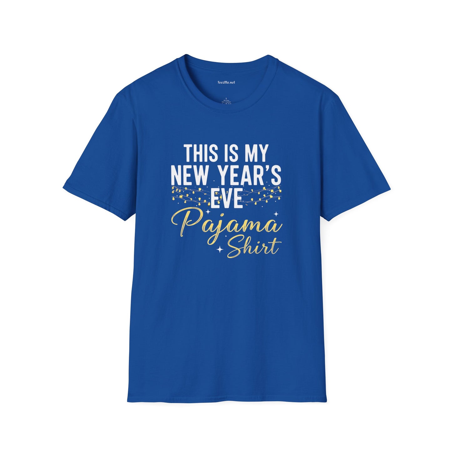 New Year's Eve PJ Shirt Unisex Softstyle T-Shirt 100% Cotton Graphic Seasonal Celebration