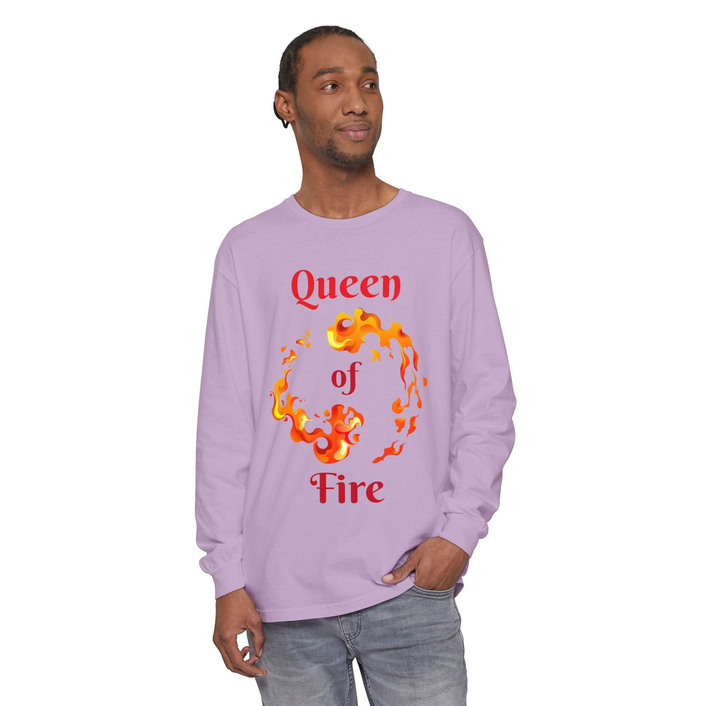 Queen of Fire - Unisex Garment-dyed Long Sleeve T-Shirt
