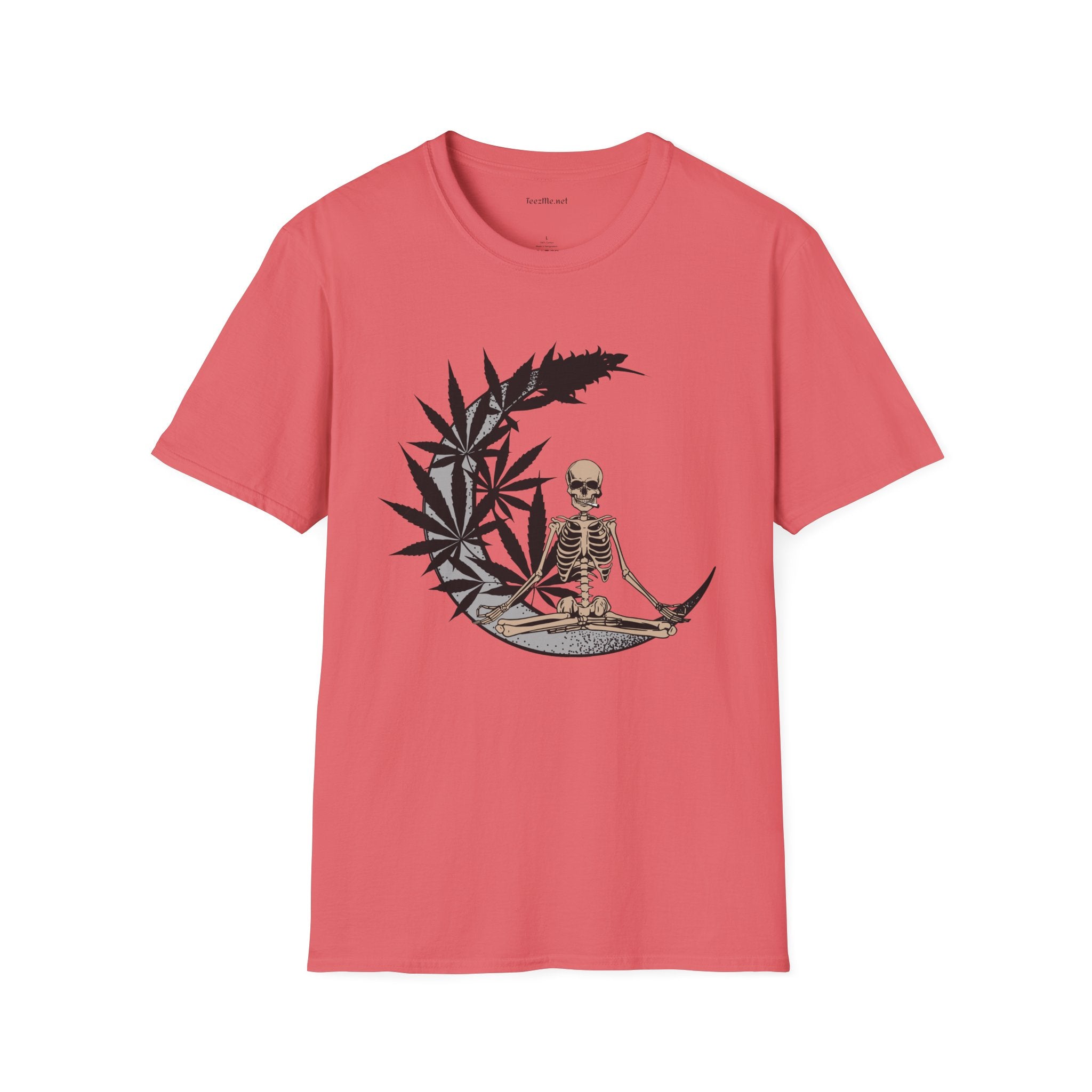 Smoking Skeleton - Unisex Softstyle T-Shirt 100% Cotton Graphic