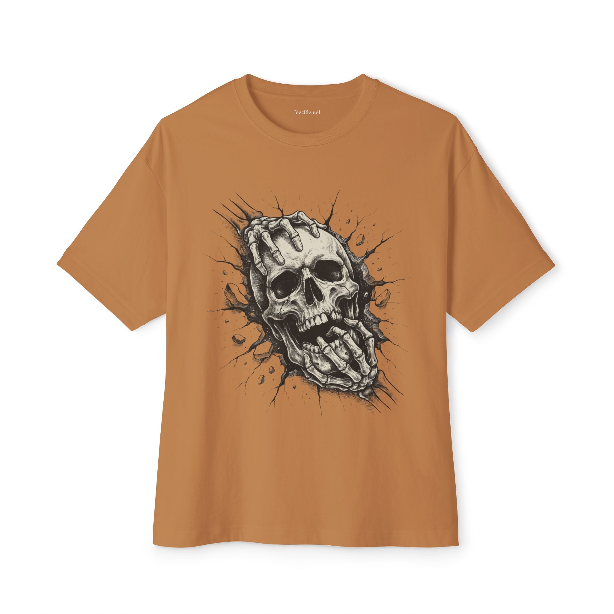 Skull Grip Graphic Tee — Gothic Oversized Boxy T‑Shirt
