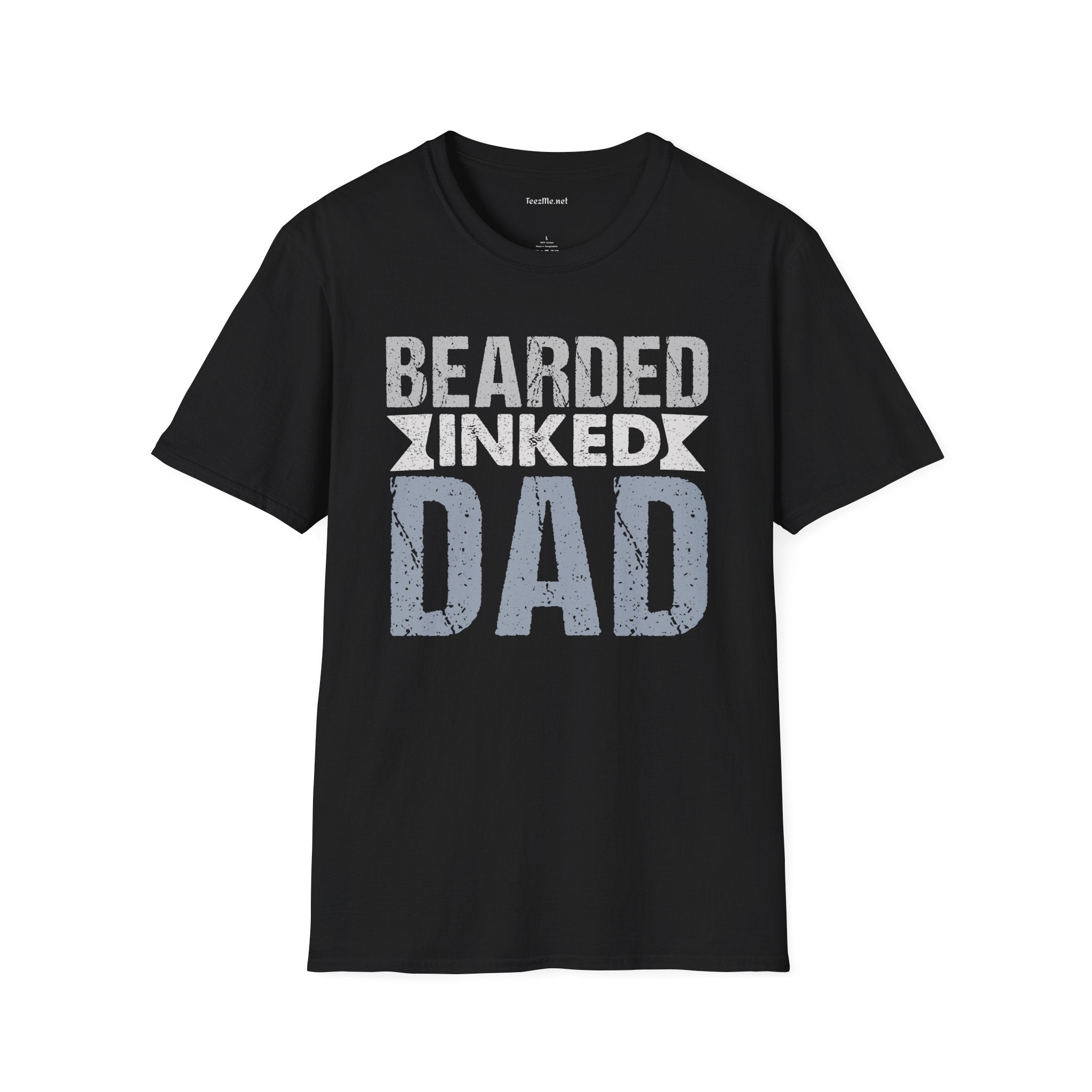 Bearded Inked Dad Unisex Style T-Shirt 100% Cotton Graphic