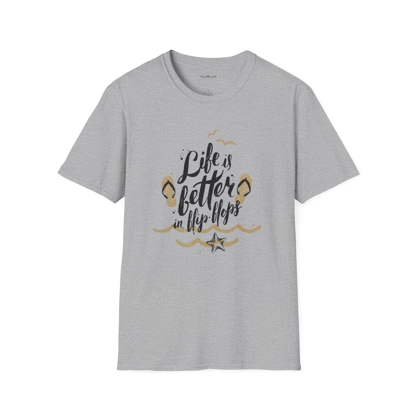 Life is better in Flip Flops - Unisex Softstyle T-Shirt 100% Cotton Graphic