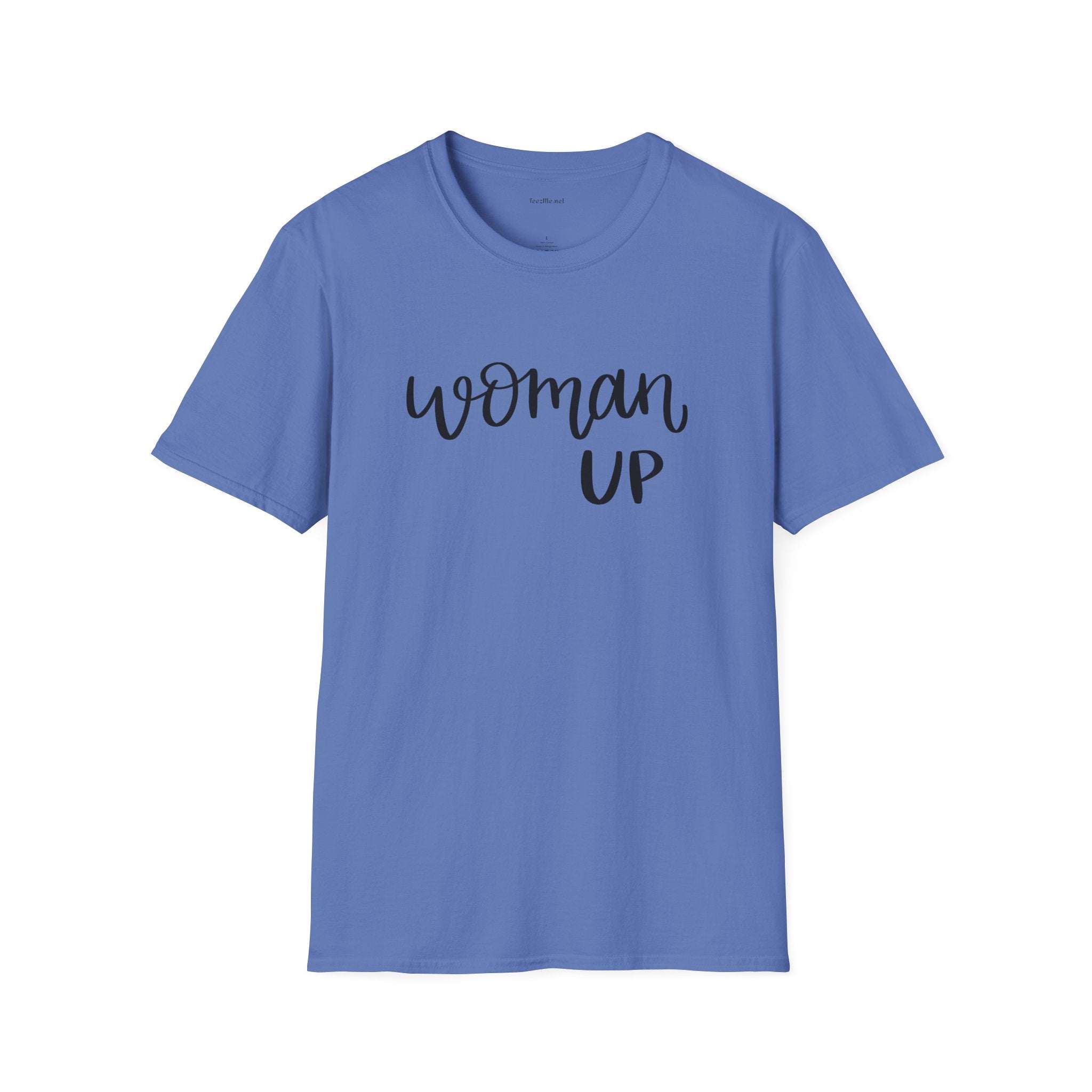 Woman Up T-Shirt — Feminist Empowerment Tee for Women, 'Woman Up' Script Design