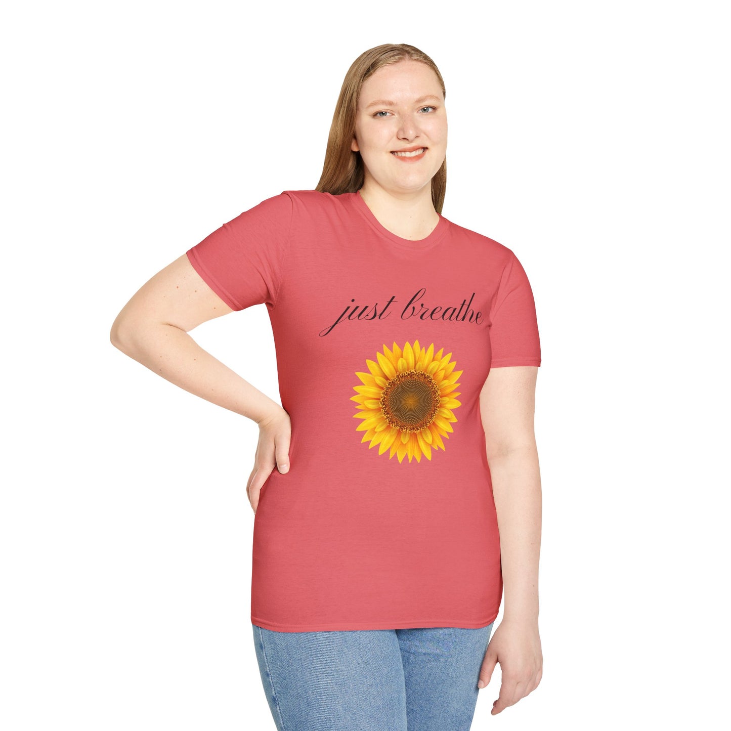 Just breathe - Unisex Softstyle T-Shirt 100% Cotton Graphic