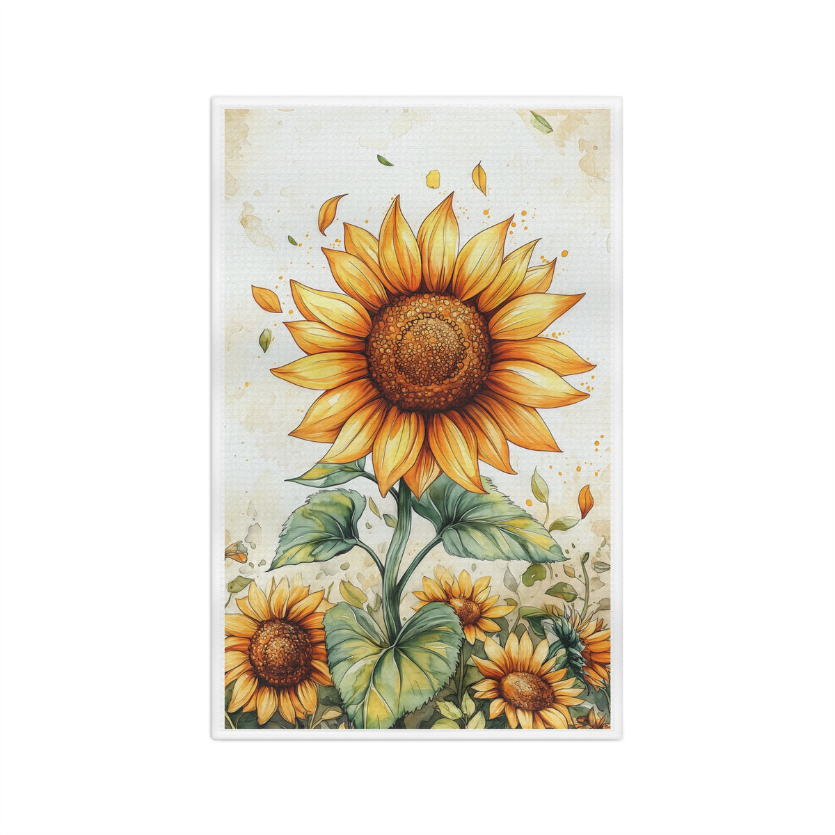 Sunflower Microfiber Tea Towel — Bright Botanical Kitchen Decor