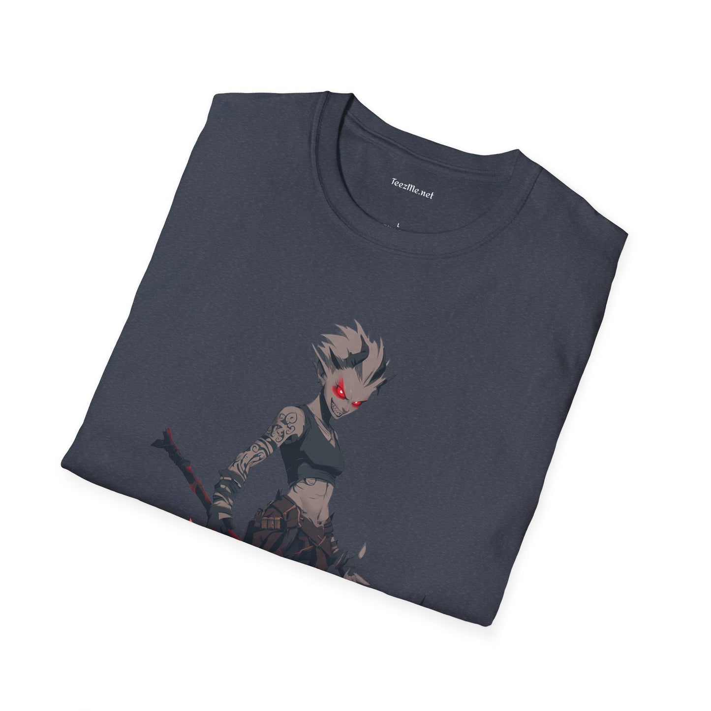 Anime Demon Girl Unisex Softstyle T-Shirt 100% Cotton Graphic