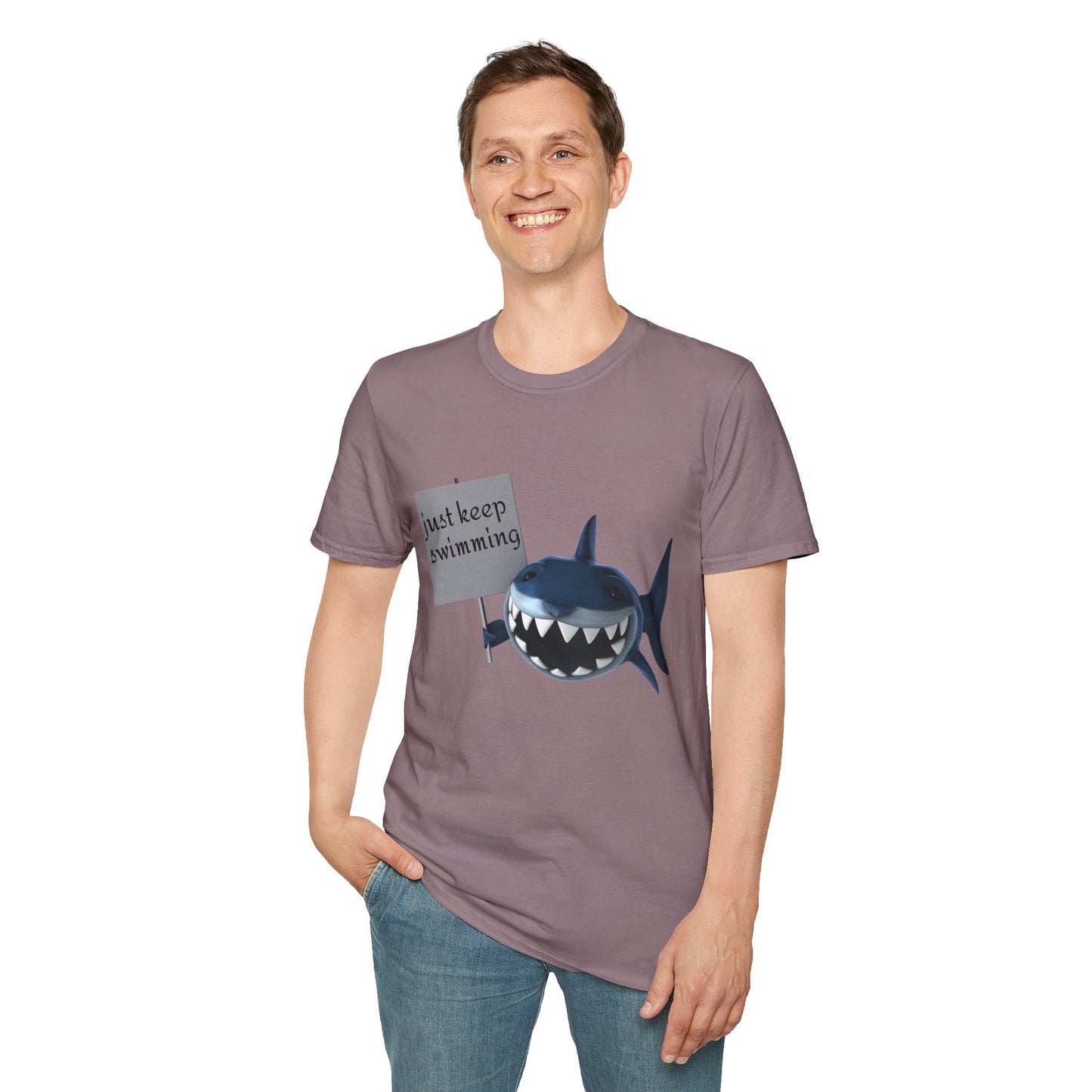 Just keep swimming - Unisex Softstyle T-Shirt 100% Cotton Graphic